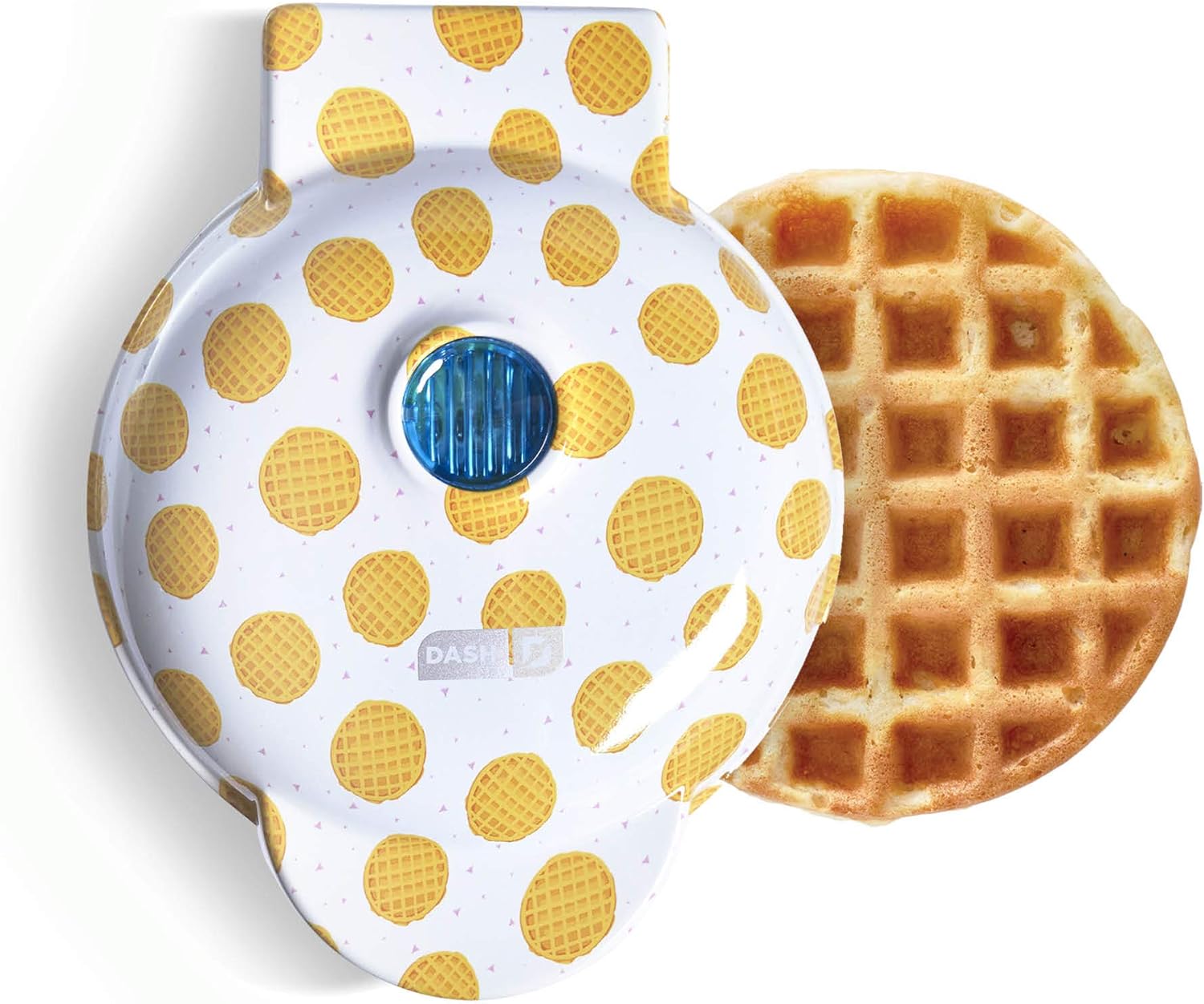 DASH Mini Waffle Maker - 4” Waffle Mold, Nonstick Waffle Iron with Quick Heat-Up, PTFE Nonstick Surface - Perfect Mini Waffle Maker for Kids and Families, Just Add Batter (Aqua)
