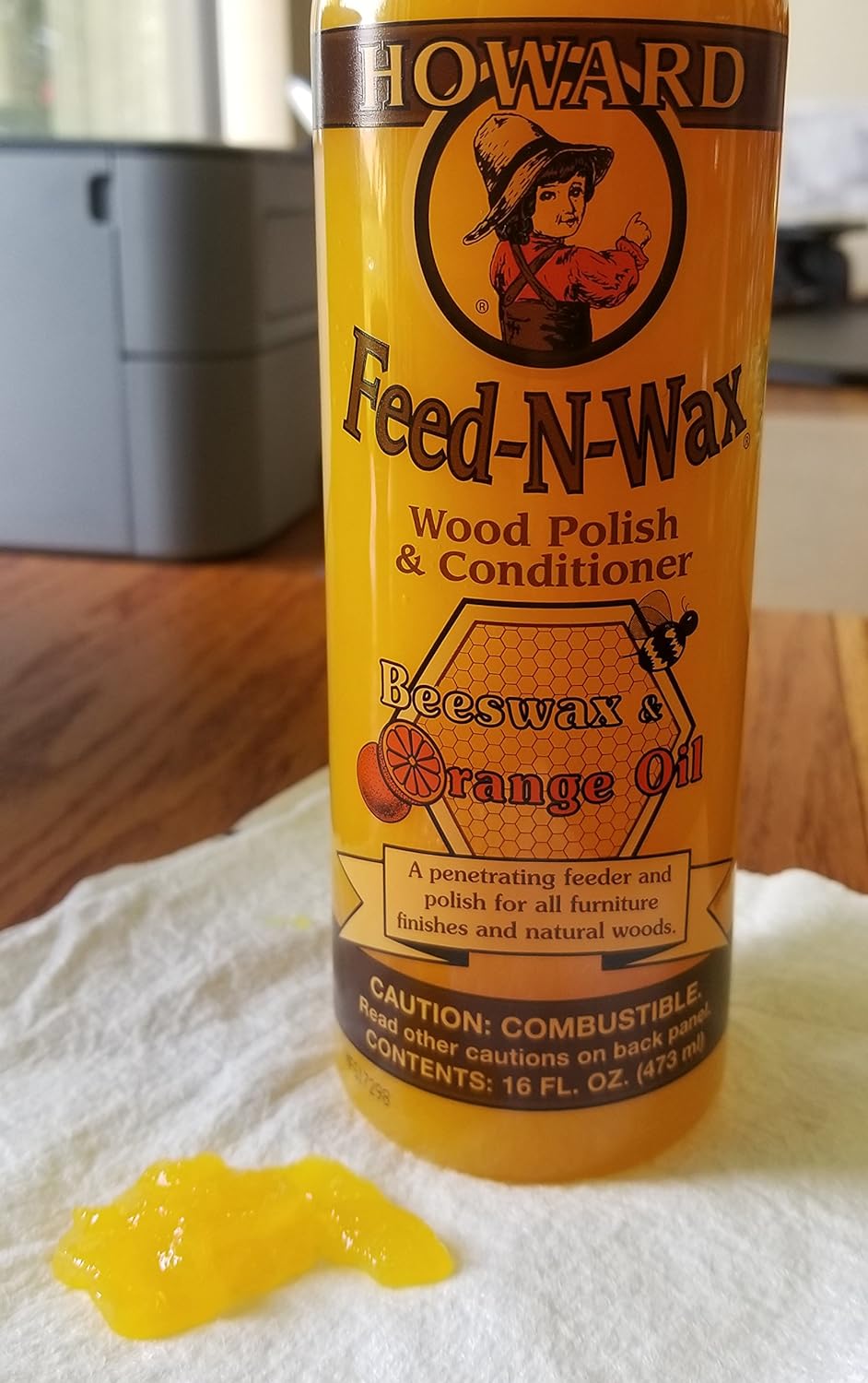 Howard Feed-N-Wax Wood Polish and Conditioner, 16-Ounce