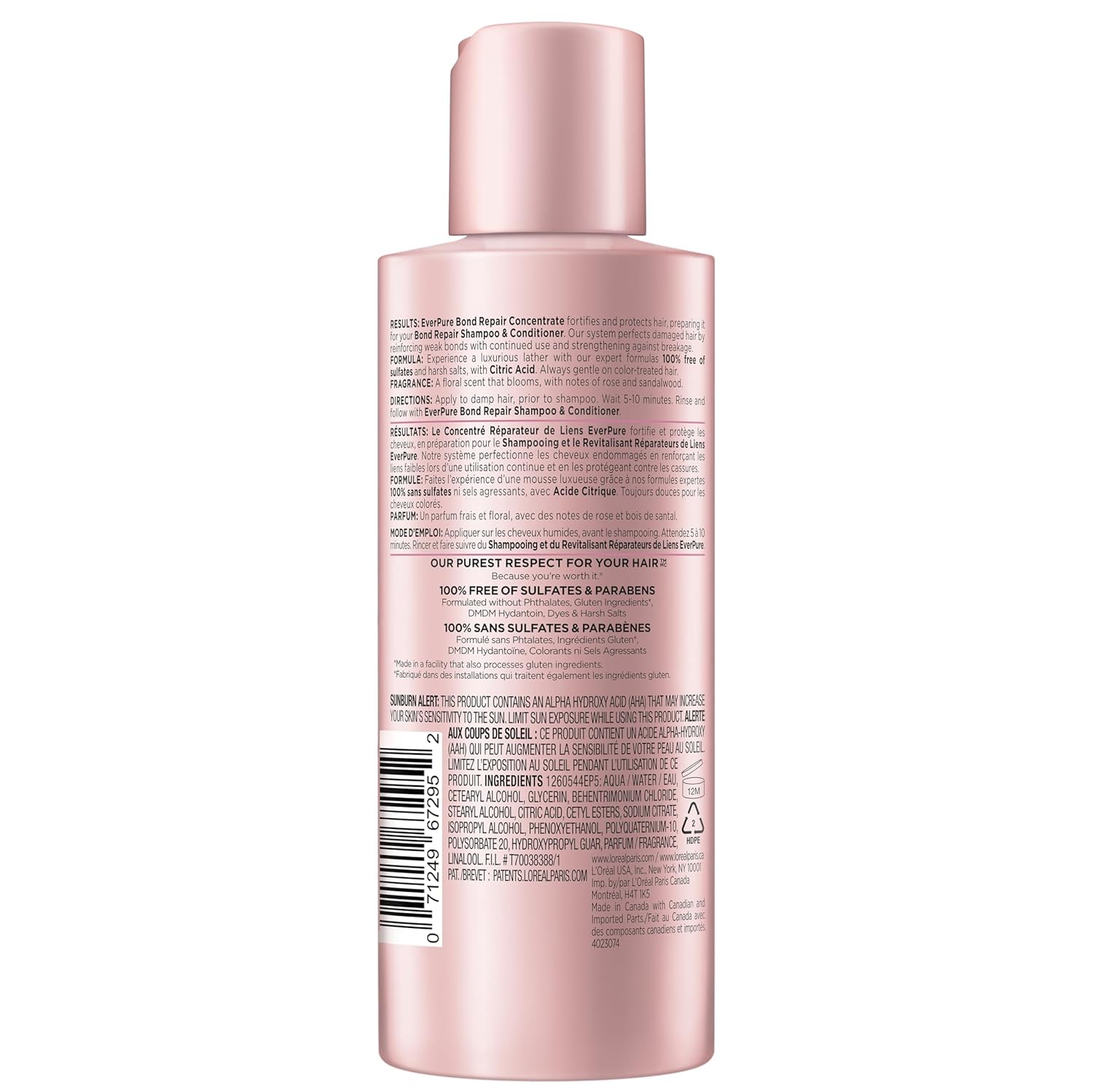 L'Oreal Paris EverPure Sulfate-Free Vegan Hair Care Kit - Shampoo and Conditioner to Strengthen and Repair Hair Bonds (Packaging May Vary)
