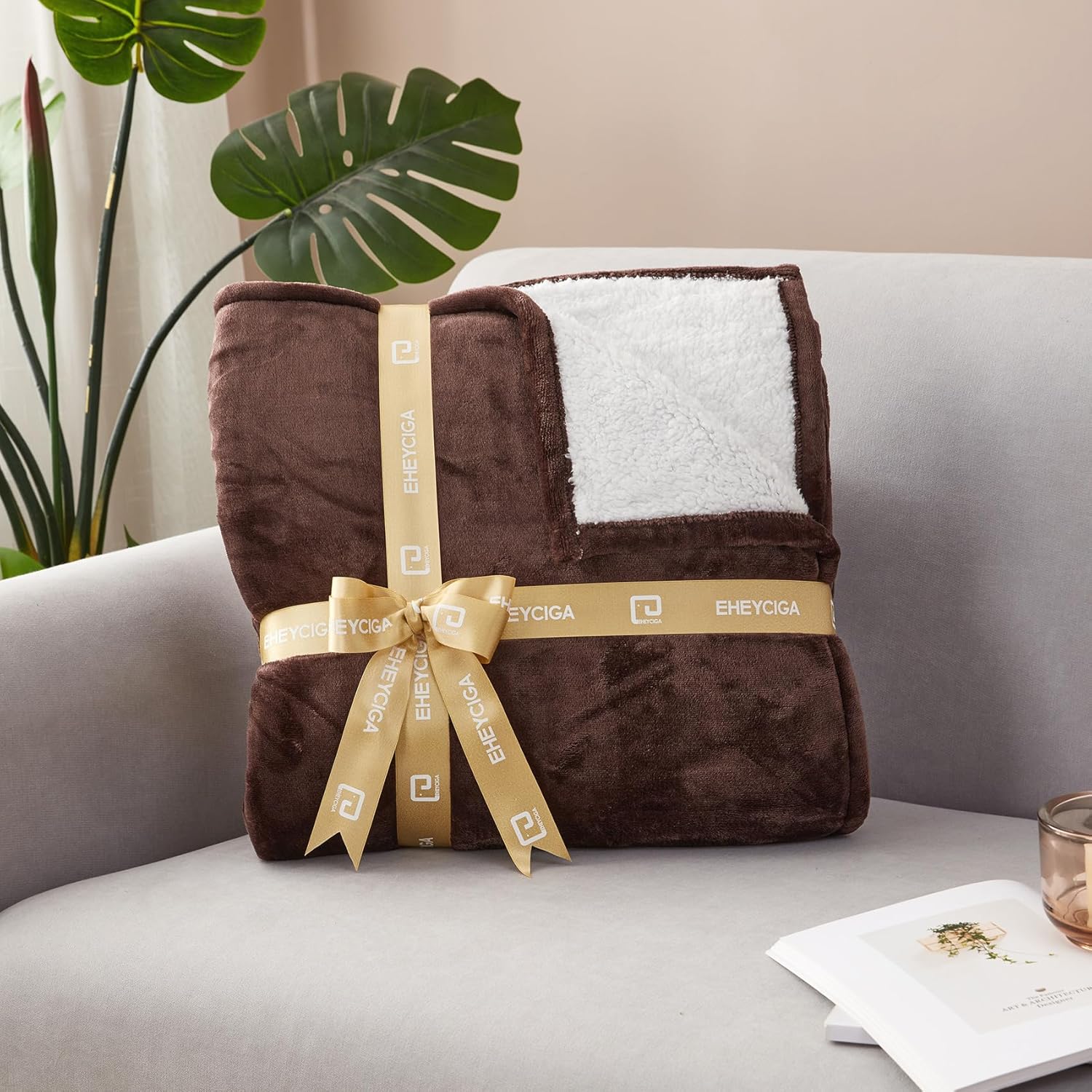 EHEYCIGA Heated Blanket Electric Blanket Throw - Heating Blanket with 9 Heating Levels & 10 Hours Auto Off, Soft Cozy Sherpa Washable Blanket with Fast Heating, 50 x 60 Inches