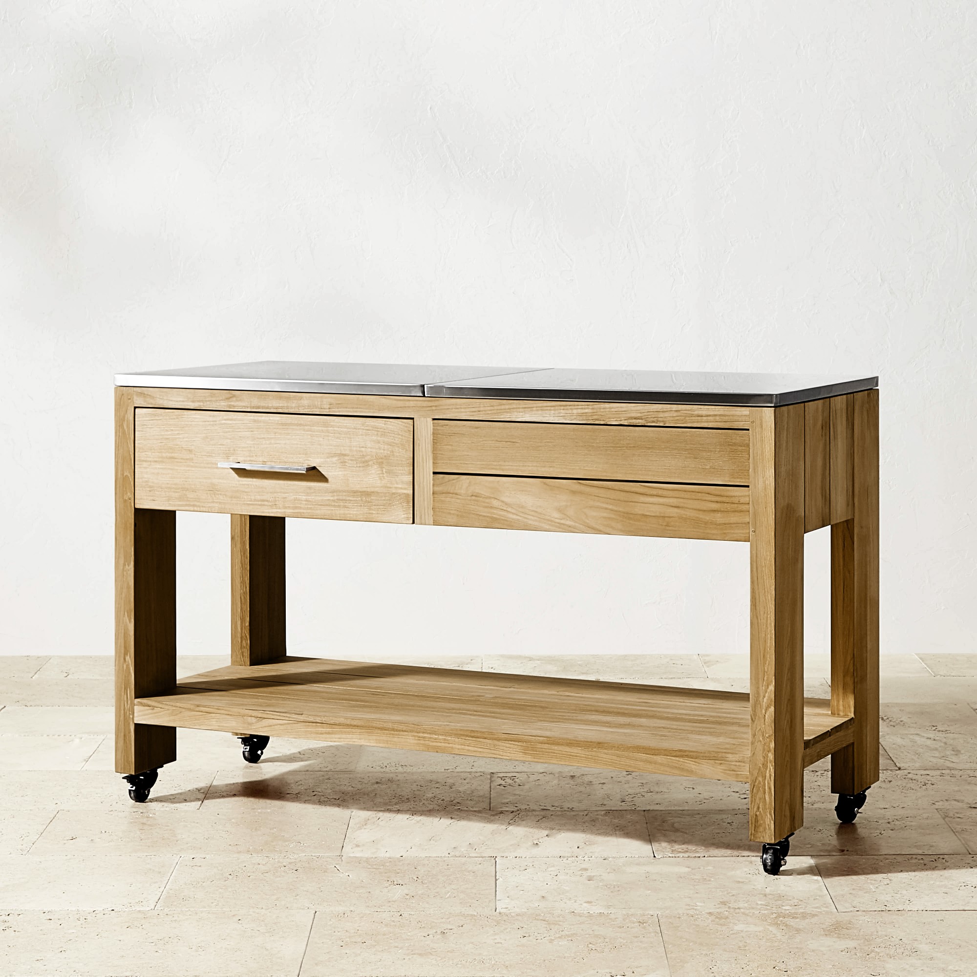 Larnaca Outdoor Teak Prep Table (58