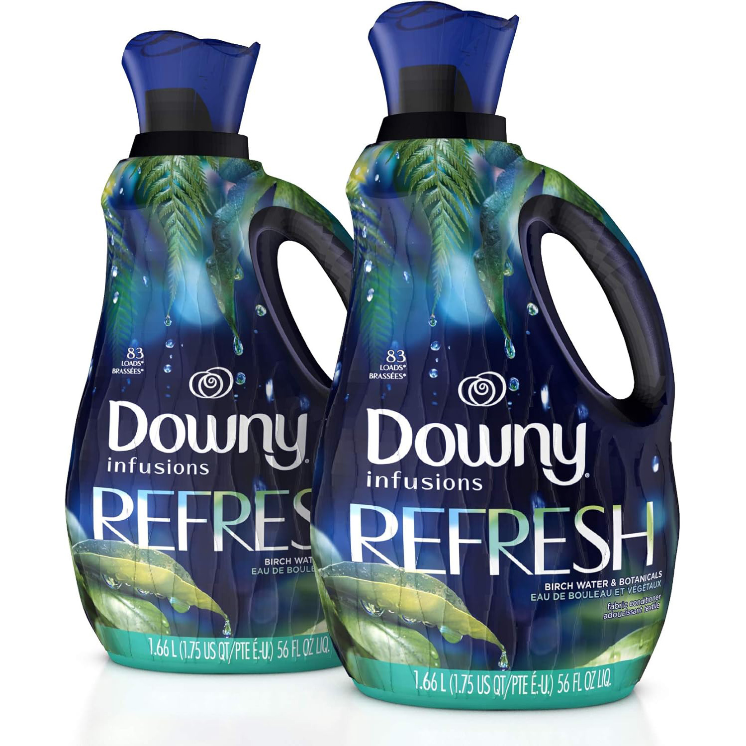 Downy Infusions Laundry Fabric Softener Liquid, CALM, Lavender and Vanilla Bean Scent, 56 fl oz (Pack of 2)