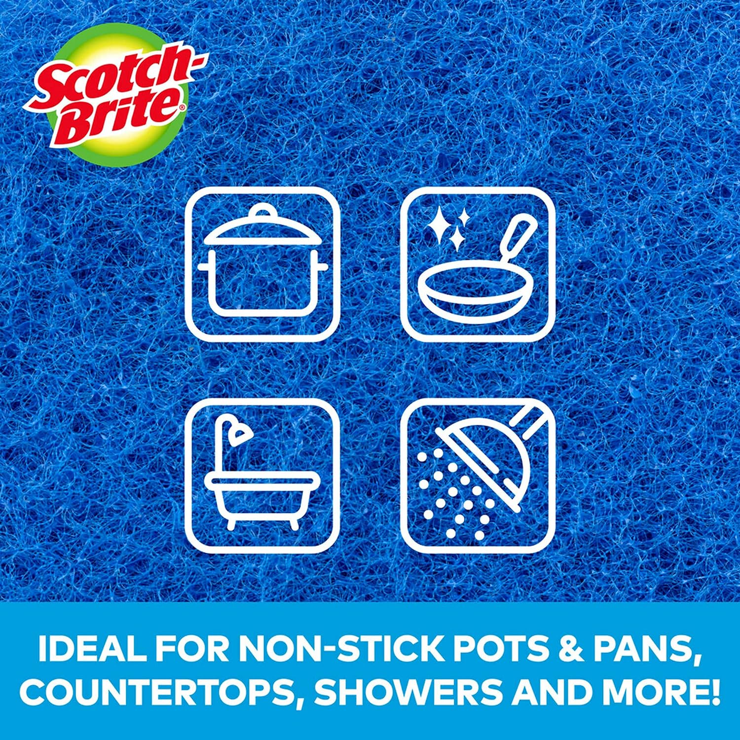 Scotch-Brite Non-Scratch Scour Pads, Scouring Pads for Kitchen and Dish Cleaning, 3 Pads