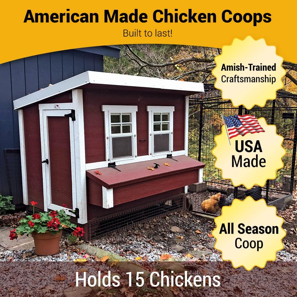 Last 37 items left at clearance sale for only $39.99 OverEZ Classic Large Chicken Coop for up to 15 Chickens - Nesting Boxes