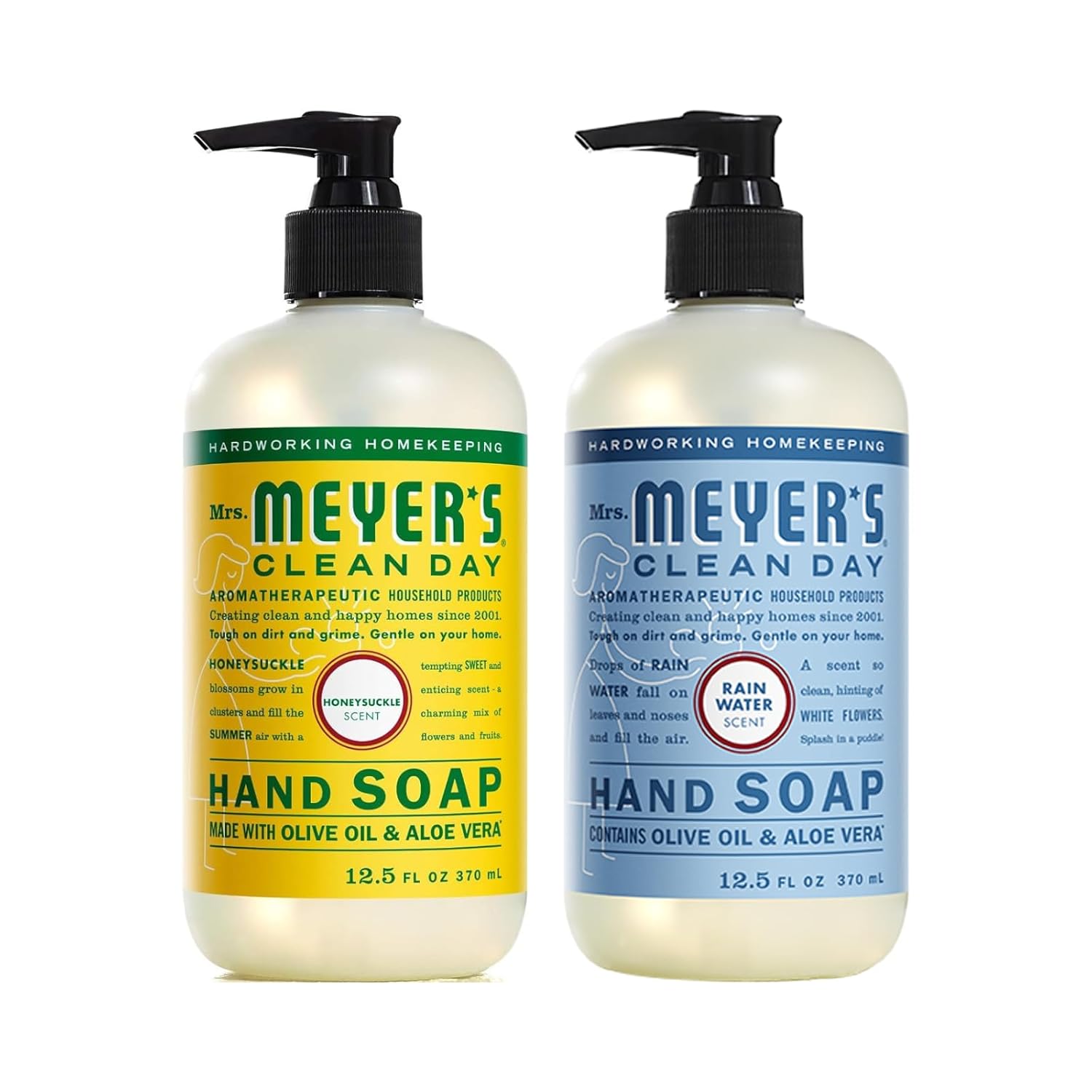 MRS. MEYER'S CLEAN DAY Hand Soap, Made with Essential Oils, Biodegradable Formula, Honeysuckle, 12.5 fl. oz - Pack of 3