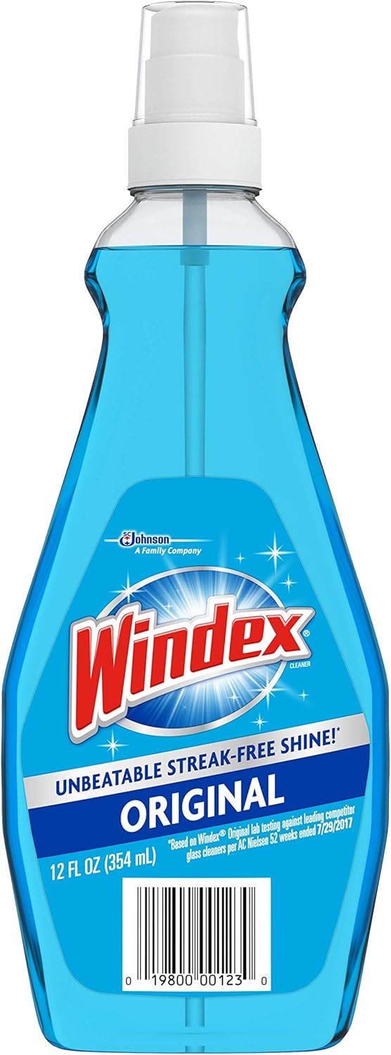 Windex Glass and Window Cleaner Spray Bottle, Bottle Made from 100% Recycled Plastic, Surface Cleaning Spray, Original Blue Scent, 23 Fl Oz (Pack of 2)