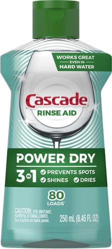 Cascade Platinum Dishwasher Rinse Aid, 8.45 fl oz (Packaging May Vary)