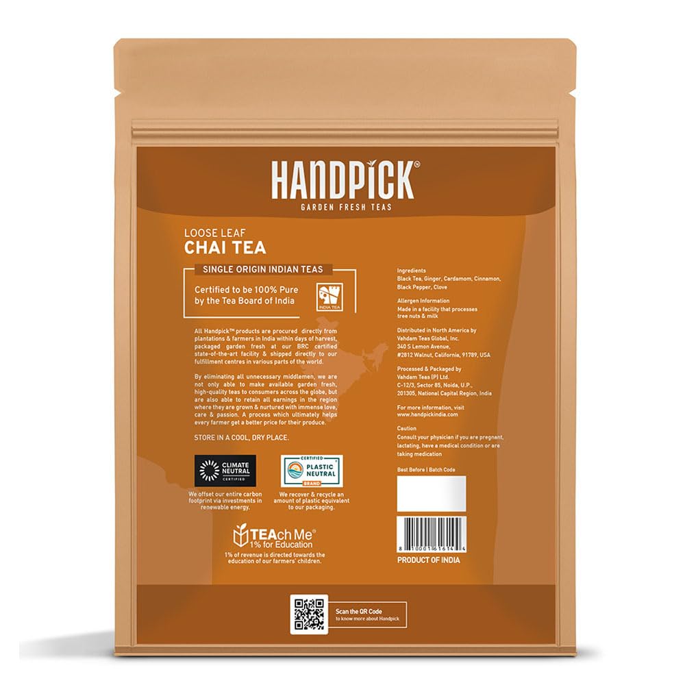 HANDPICK, Peppermint Tea, Eco-Conscious Tea Bags - 100 Count | Caffeine Free, Non-GMO | Minty, Fresh & Cool flavor | Direct From Source