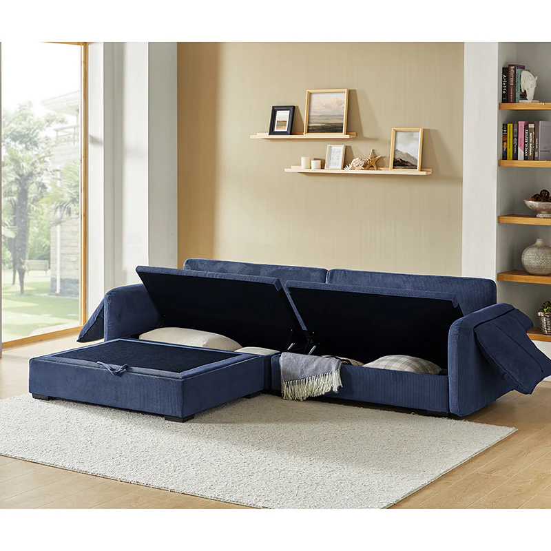 Aladino 2-Piece Upholstered Reversible Sectional Sofa with Storage