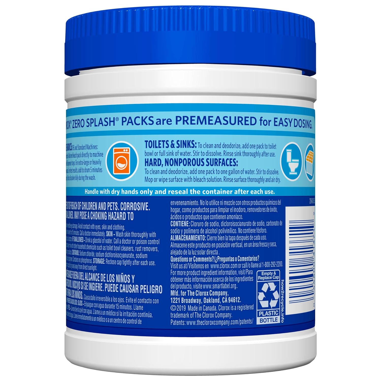 Clorox Zero Splash Bleach Packs - Laundry Pods, 4 Pack (Package May Vary)