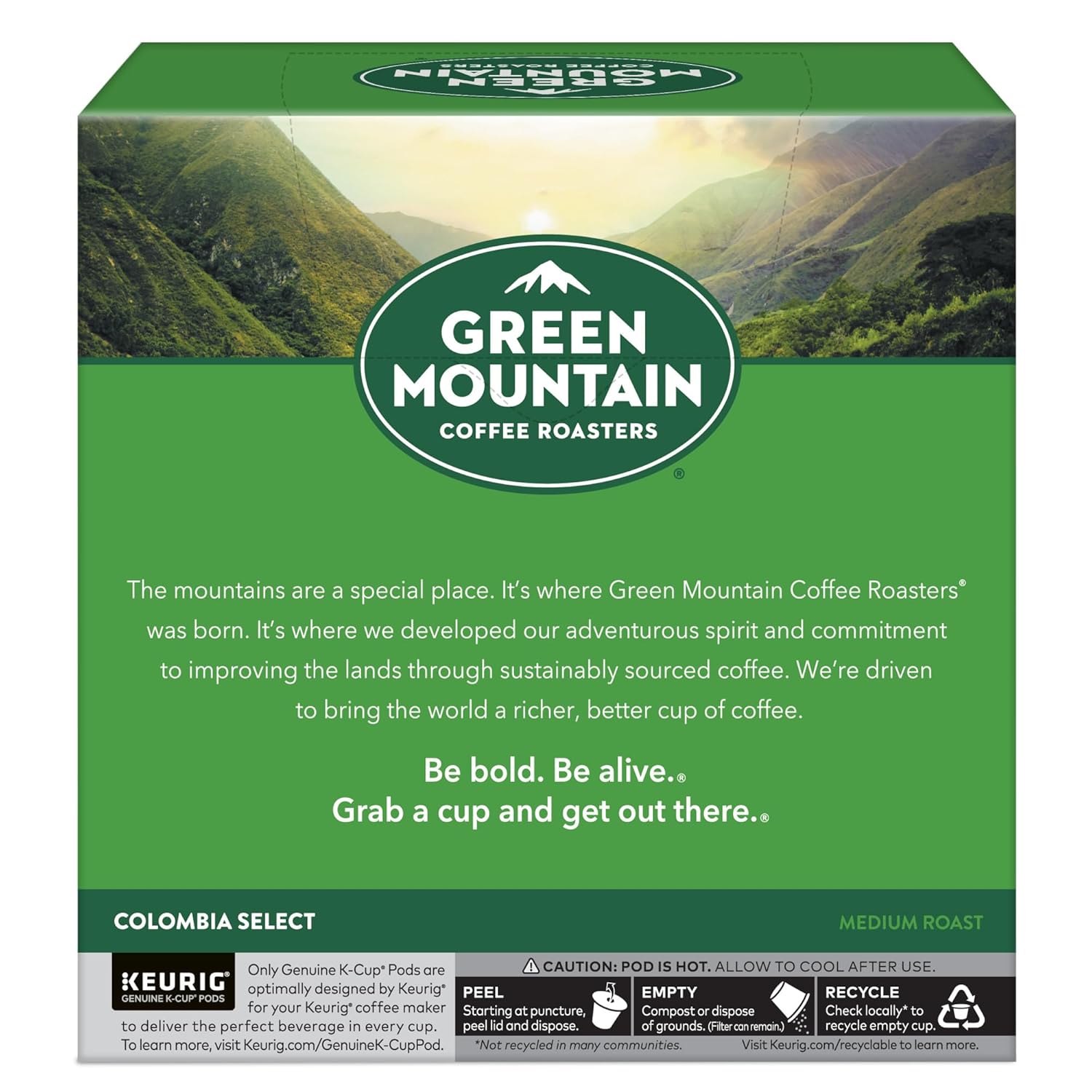 Green Mountain Coffee Roasters Half Caff Keurig Single-Serve K-Cup pods, Medium Roast Coffee, 72 Count (6 Packs of 12)
