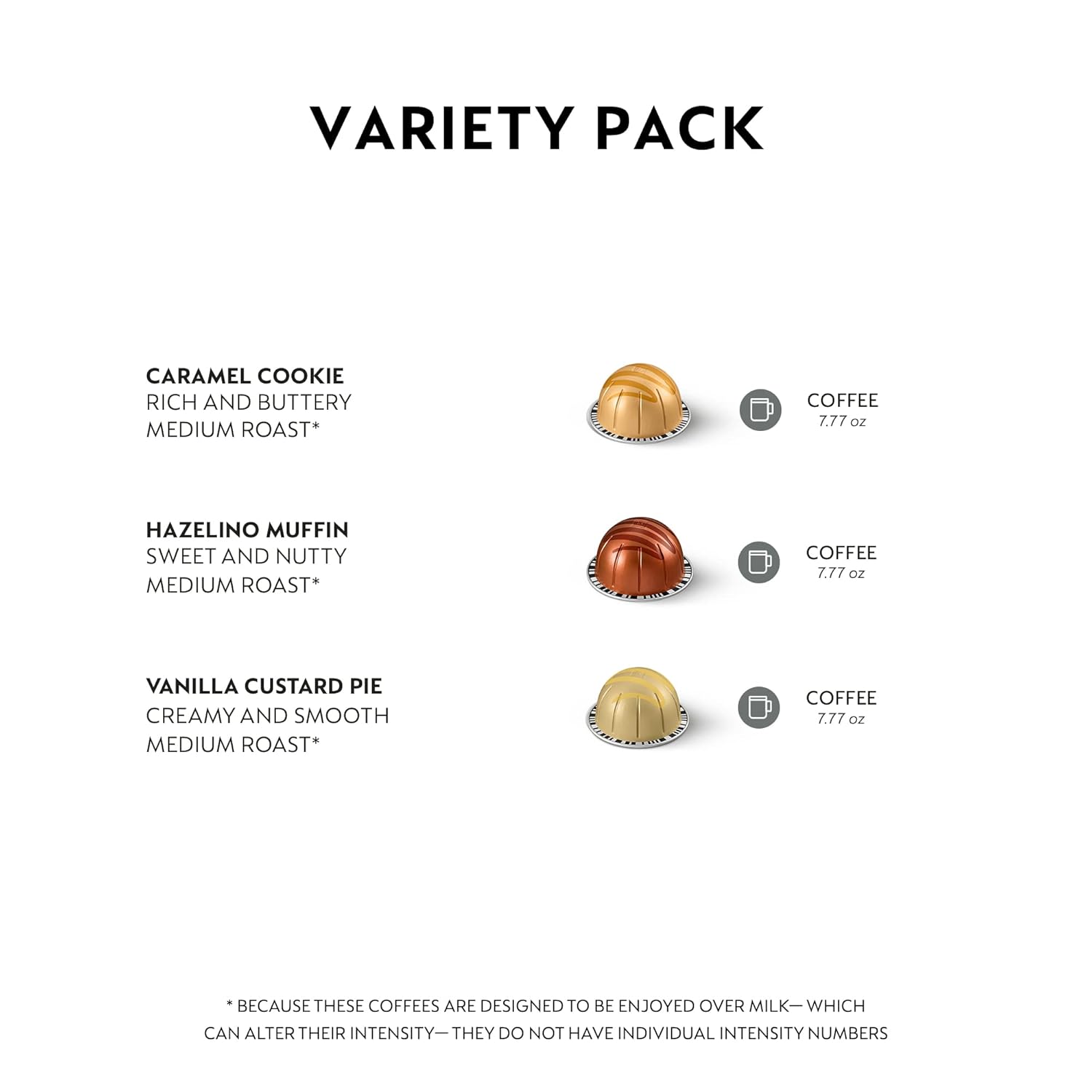 Nespresso Capsules Vertuo, Barista Flavored Pack, Medium Roast Coffee, 30 Count Coffee Pods, Brews 7.8oz.