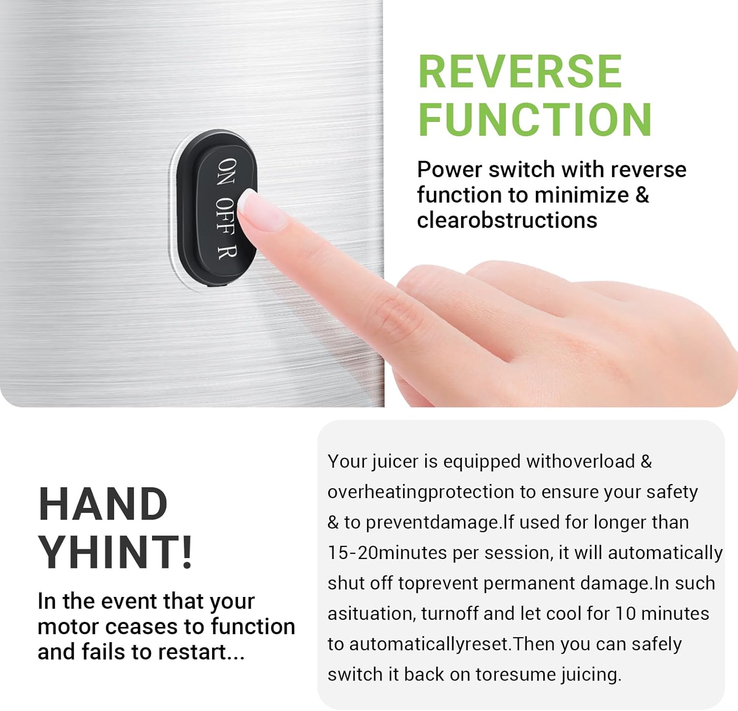 AMZCHEF Cold Press Juicer, Juicer Machines - 5.2