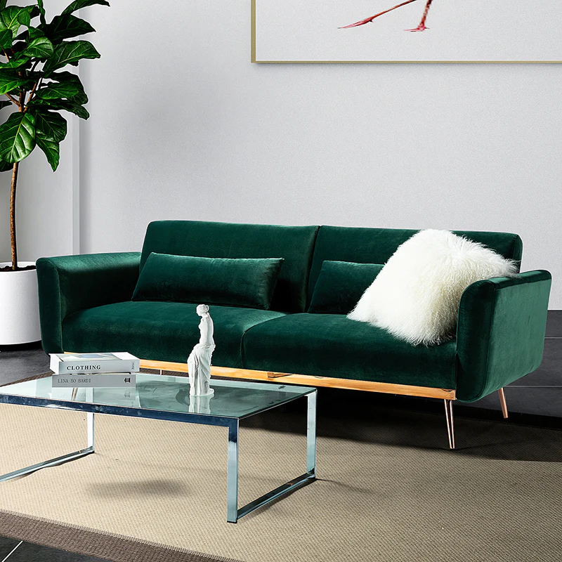 Agnes Retro Style Velvet Sleeper Sofa
