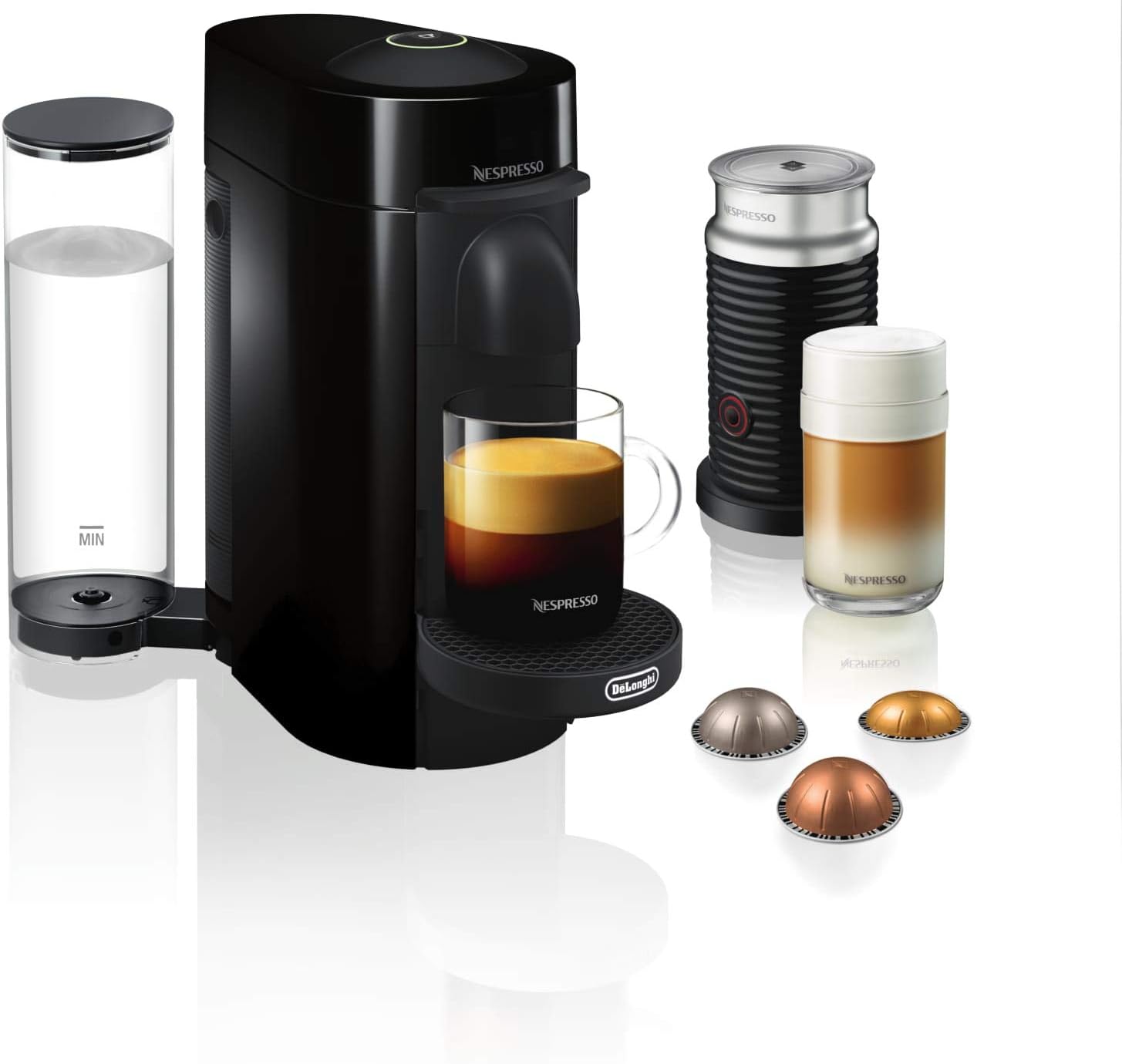 Nespresso Vertuo Plus Deluxe Coffee and Espresso Maker by De'Longhi, Matte Black