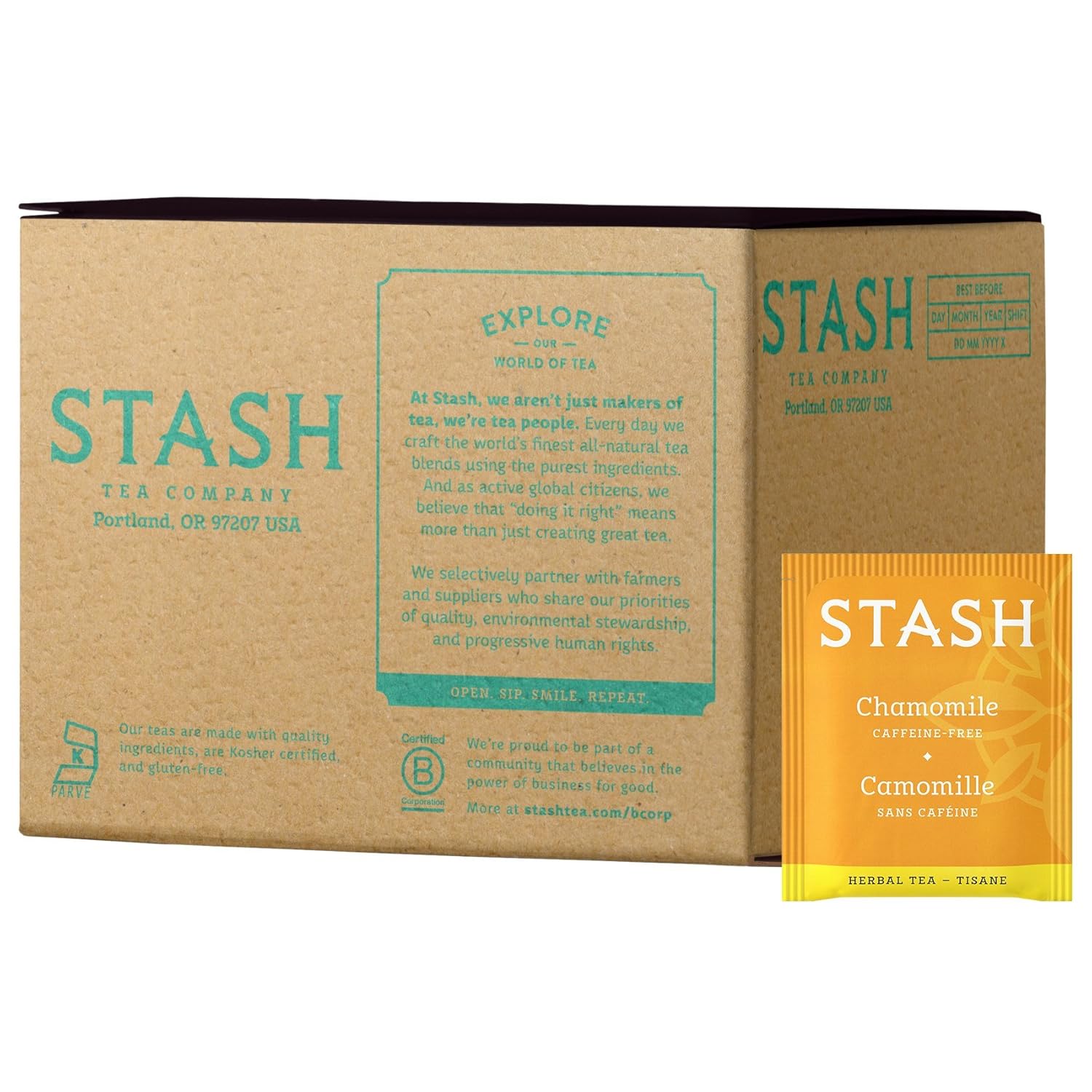 Stash Tea Double Bergamot Earl Grey Black Tea, Box of 100 Tea Bags