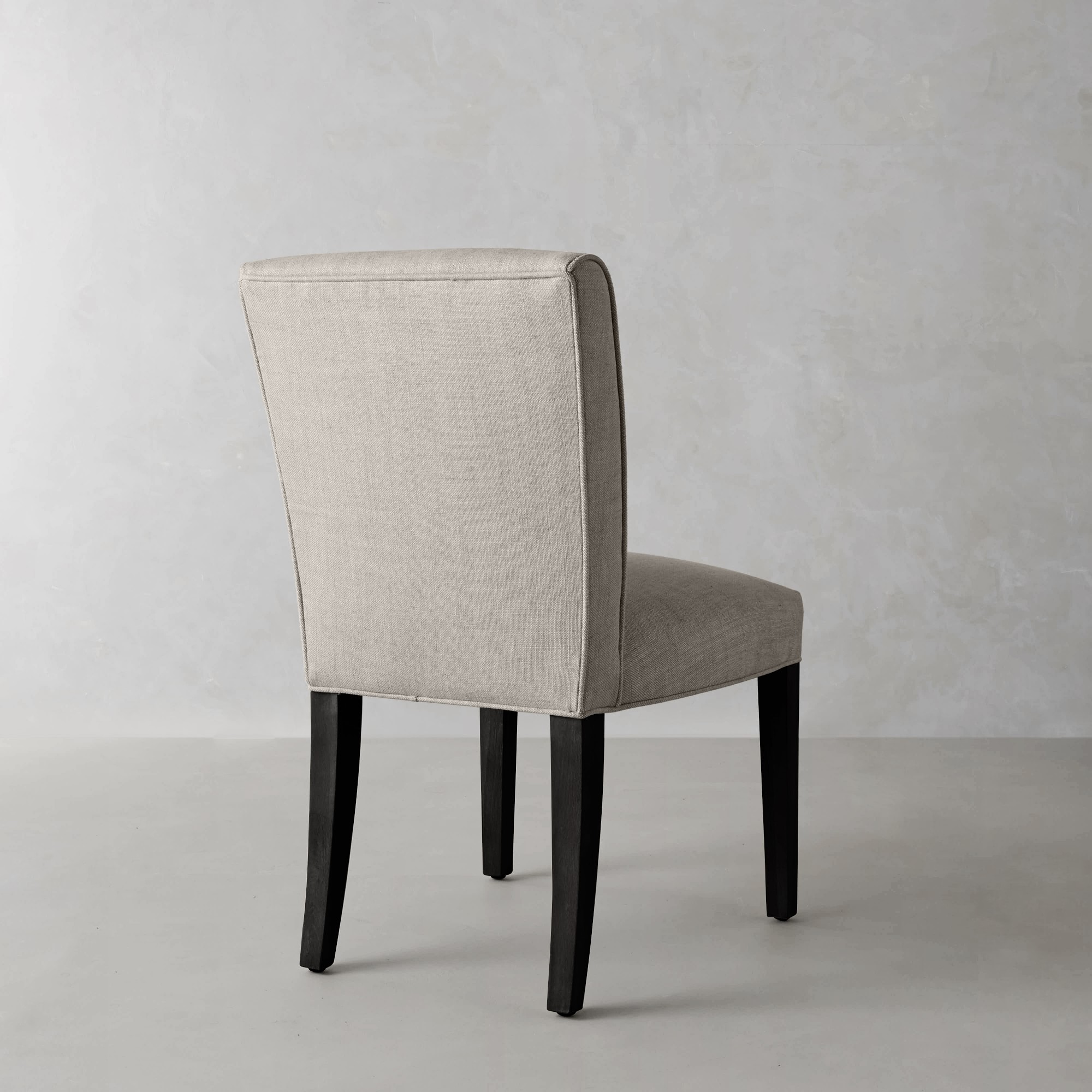 Fitzgerald Dining Side Chair, Perennials Performance Basketweave, White, Ebony Leg