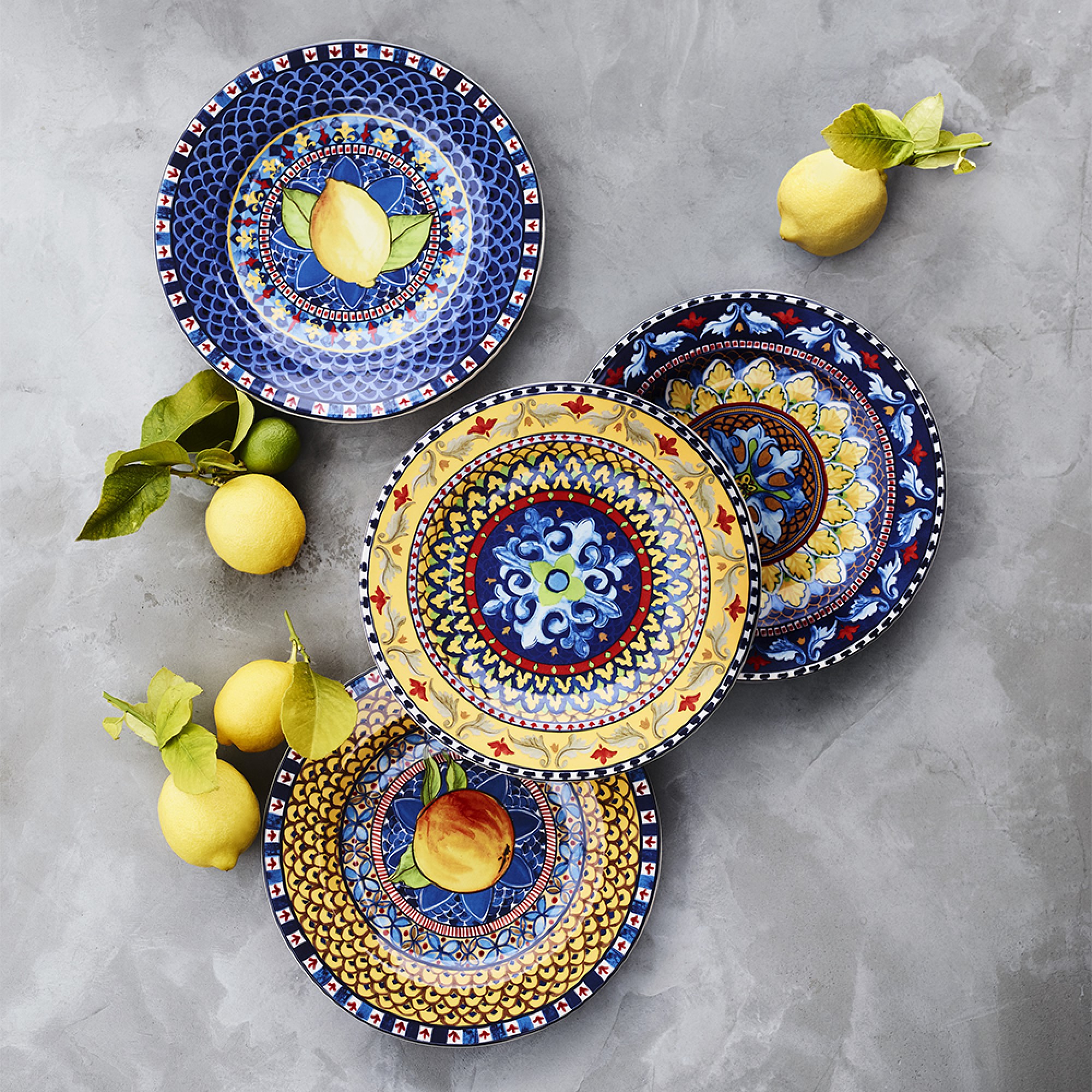 Sicily Ceramic Mixed Salad Plates