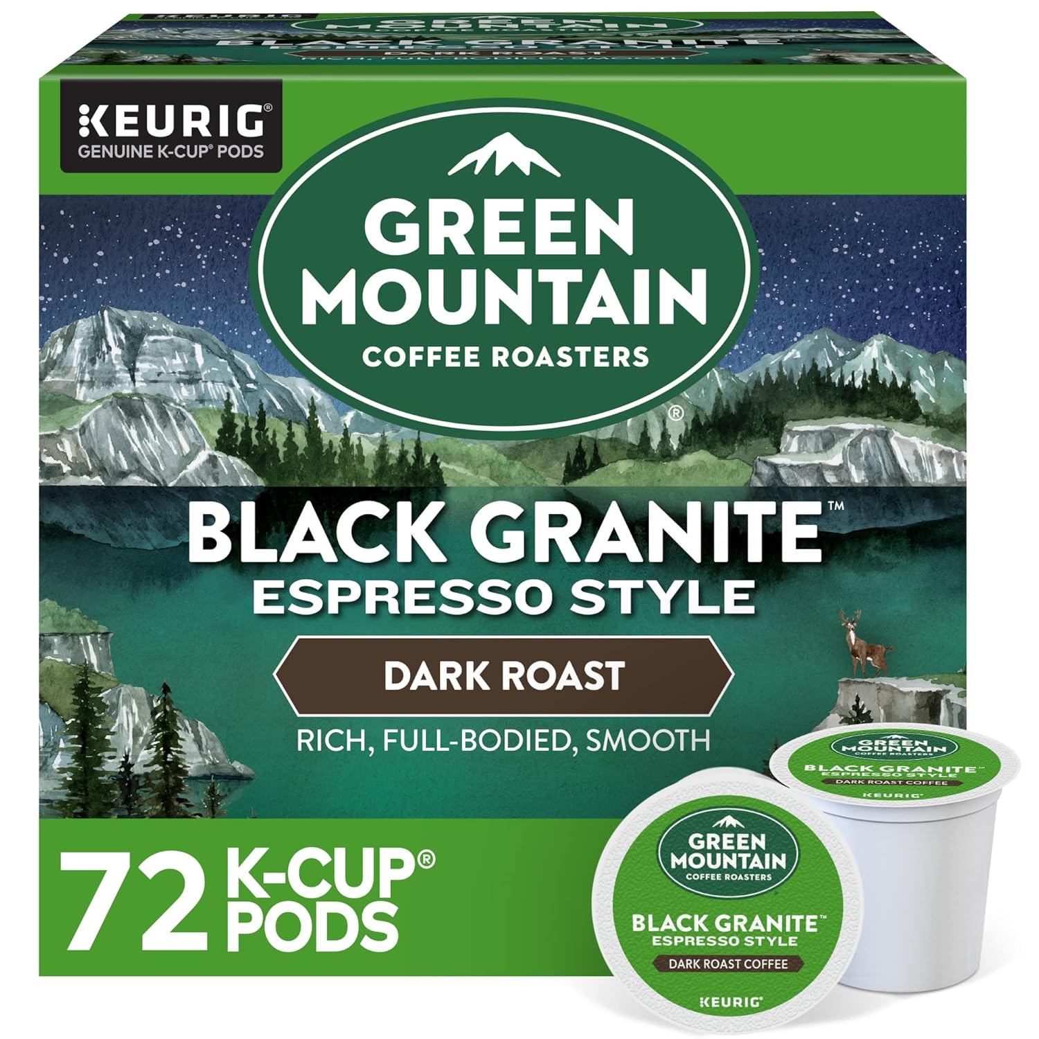 Green Mountain Coffee Roasters Dark Magic Keurig Single-Serve K-Cup Pods, Dark Roast Coffee, 72 Count (6 Packs of 12)