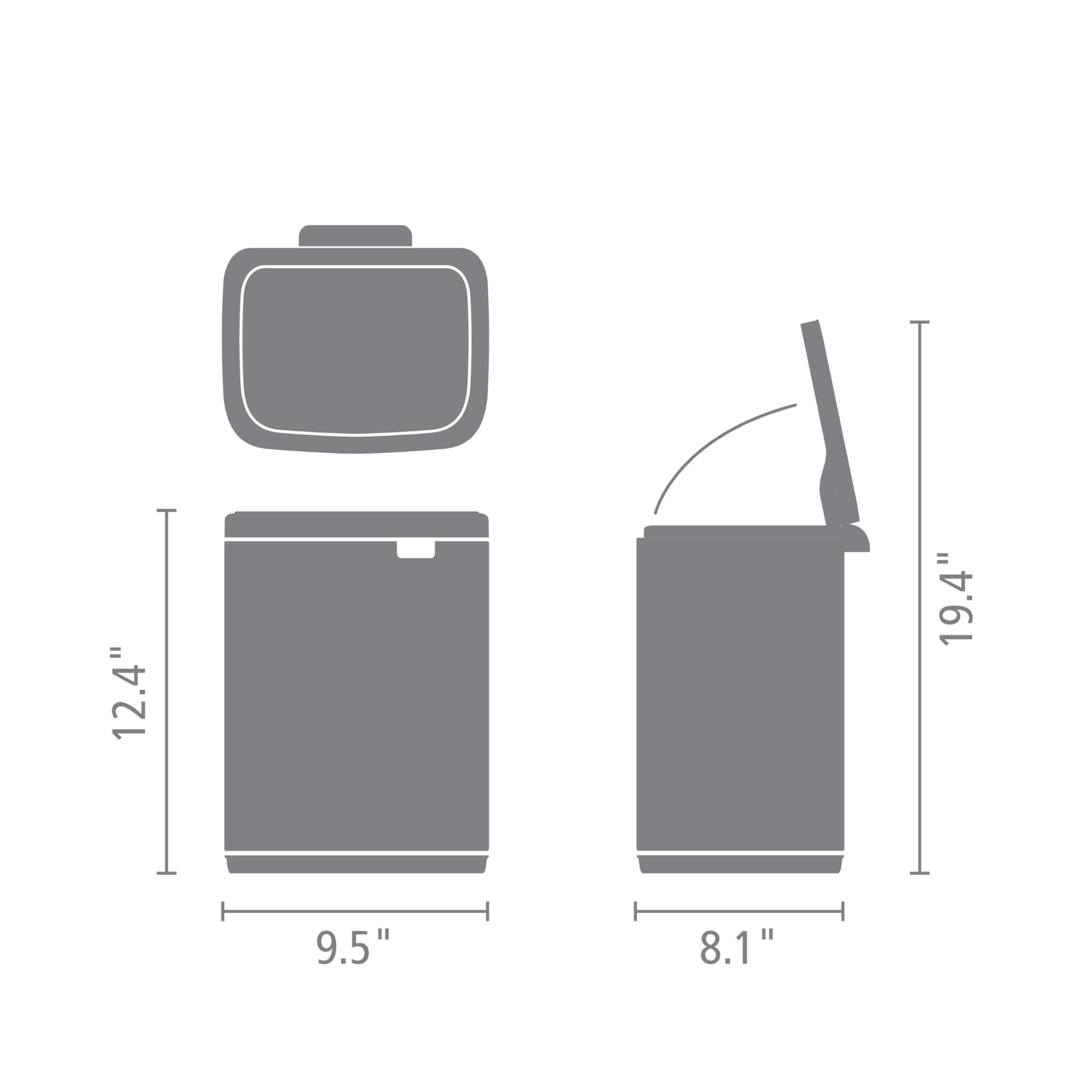 Brabantia Bo Single Compartment Trash Can, 1.8-Gallon