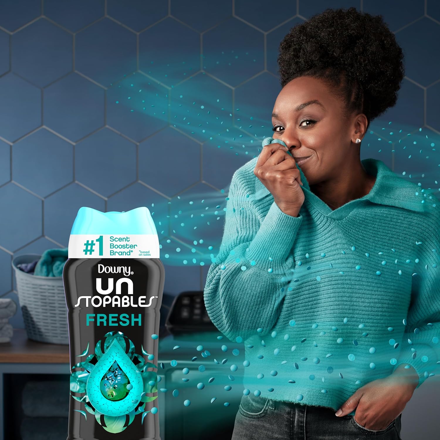 Downy Unstopables In Wash Scent Booster Beads, Fresh Scent, 24 oz, Downy Scent Booster Beads, Unstoppable Laundry Beads, Odor Protection