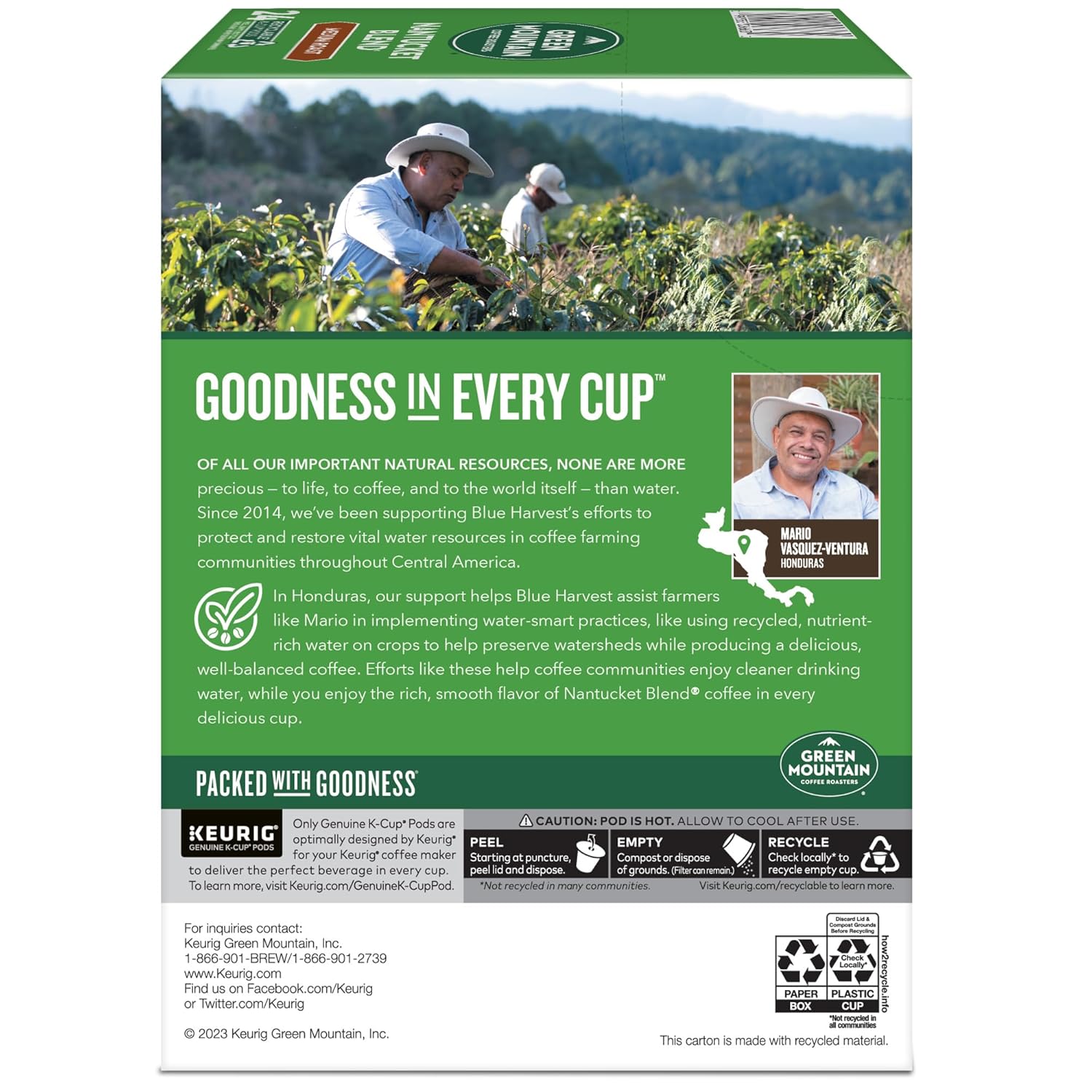 Green Mountain Coffee Roasters Half Caff Keurig Single-Serve K-Cup pods, Medium Roast Coffee, 72 Count (6 Packs of 12)