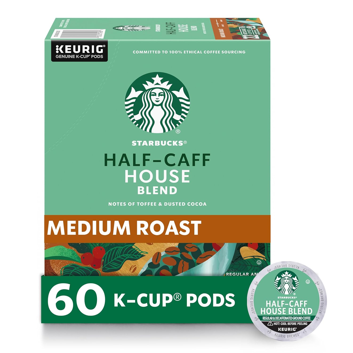 Starbucks K-Cup Coffee Pods, Medium Roast Coffee, Pike Place Roast for Keurig Brewers, 100% Arabica, 4 boxes (96 pods total)