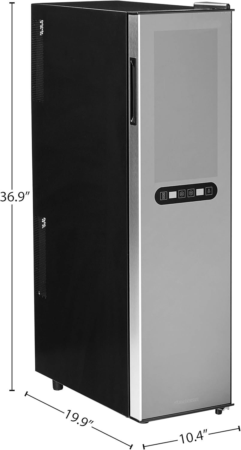 Wine Enthusiast 32-Bottle Dual Zone MAX Compressor Wine Cooler - Freestanding Refrigerator with Split Storage & Temperature, Digital Touchscreen, & LED Display