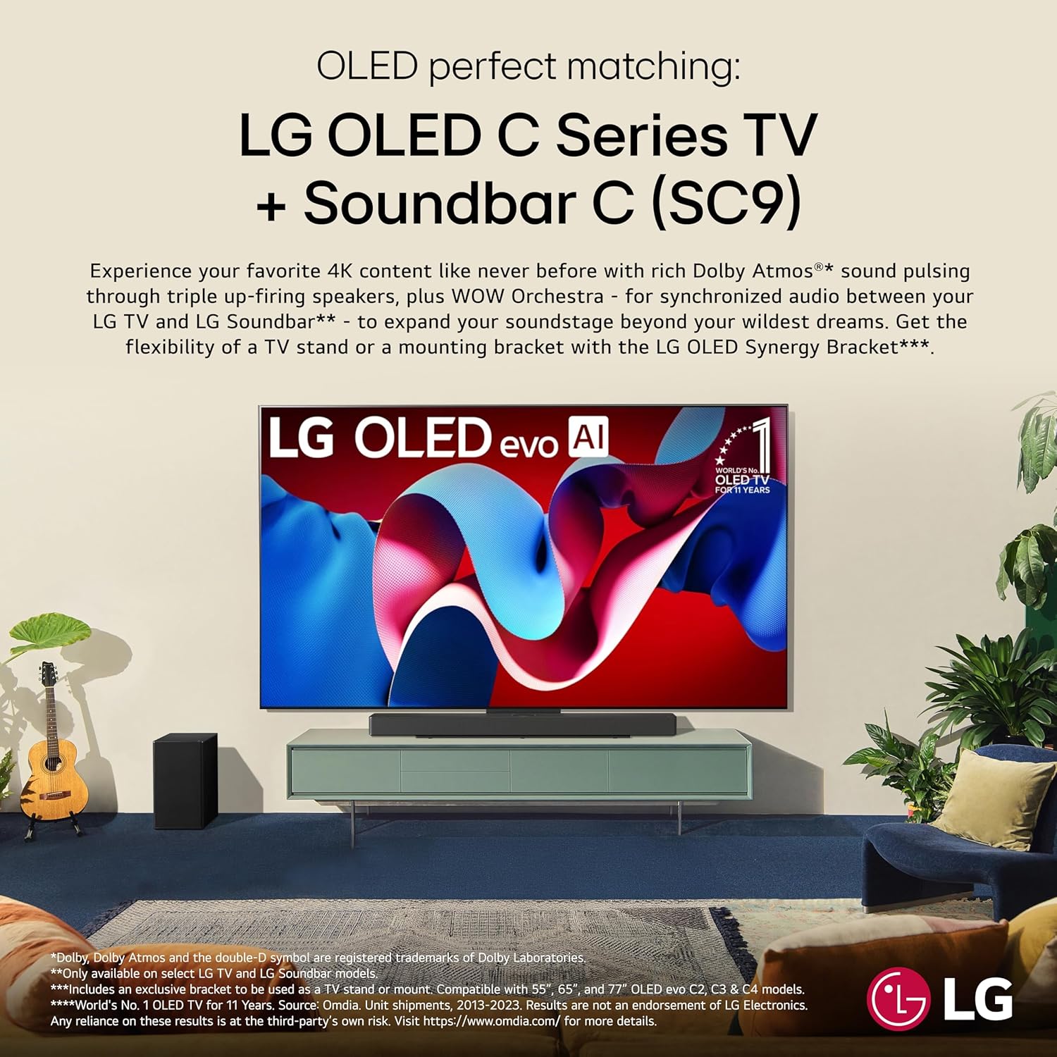 LG 83-Inch Class OLED evo C4 Series Smart TV 4K Processor Flat Screen with Magic Remote AI-Powered with Alexa Built-in (OLED83C4PUA, 2024)