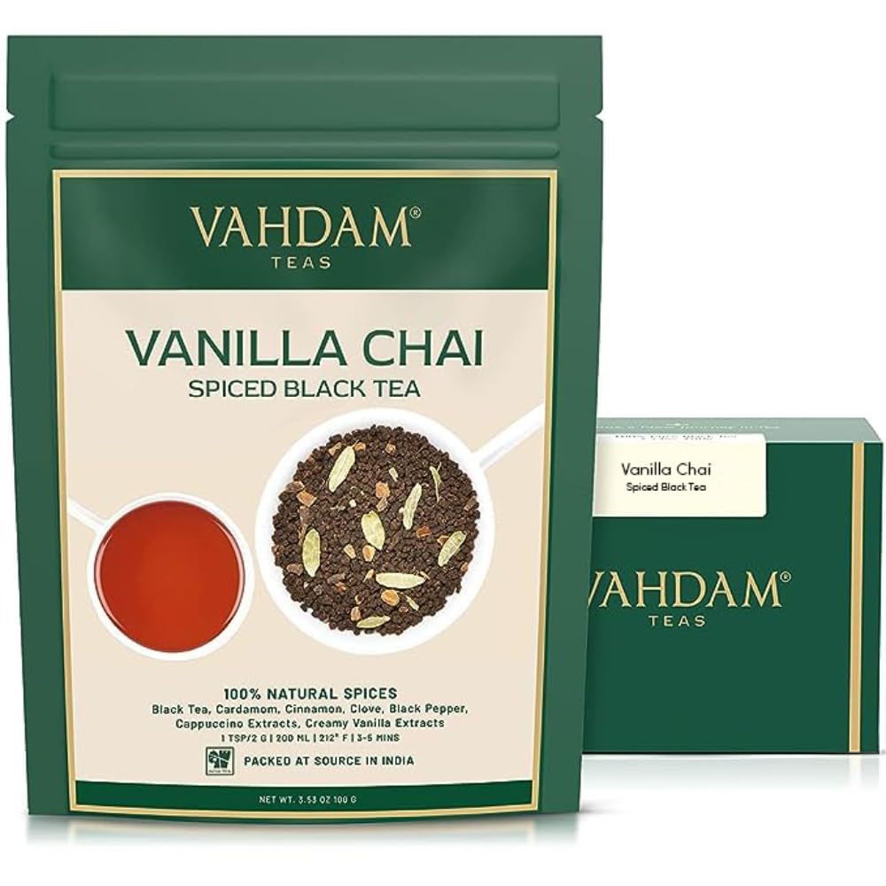 VAHDAM, Organic Turmeric Ginger Herbal Tea Bags (100 Pyramid Tea Bags) Caffeine Free, Non GMO, Gluten Free | 100% Pure Herbal Blend - Savory & Spicy | Plant-Based Tea Bags | Resealable Ziplock Pouch
