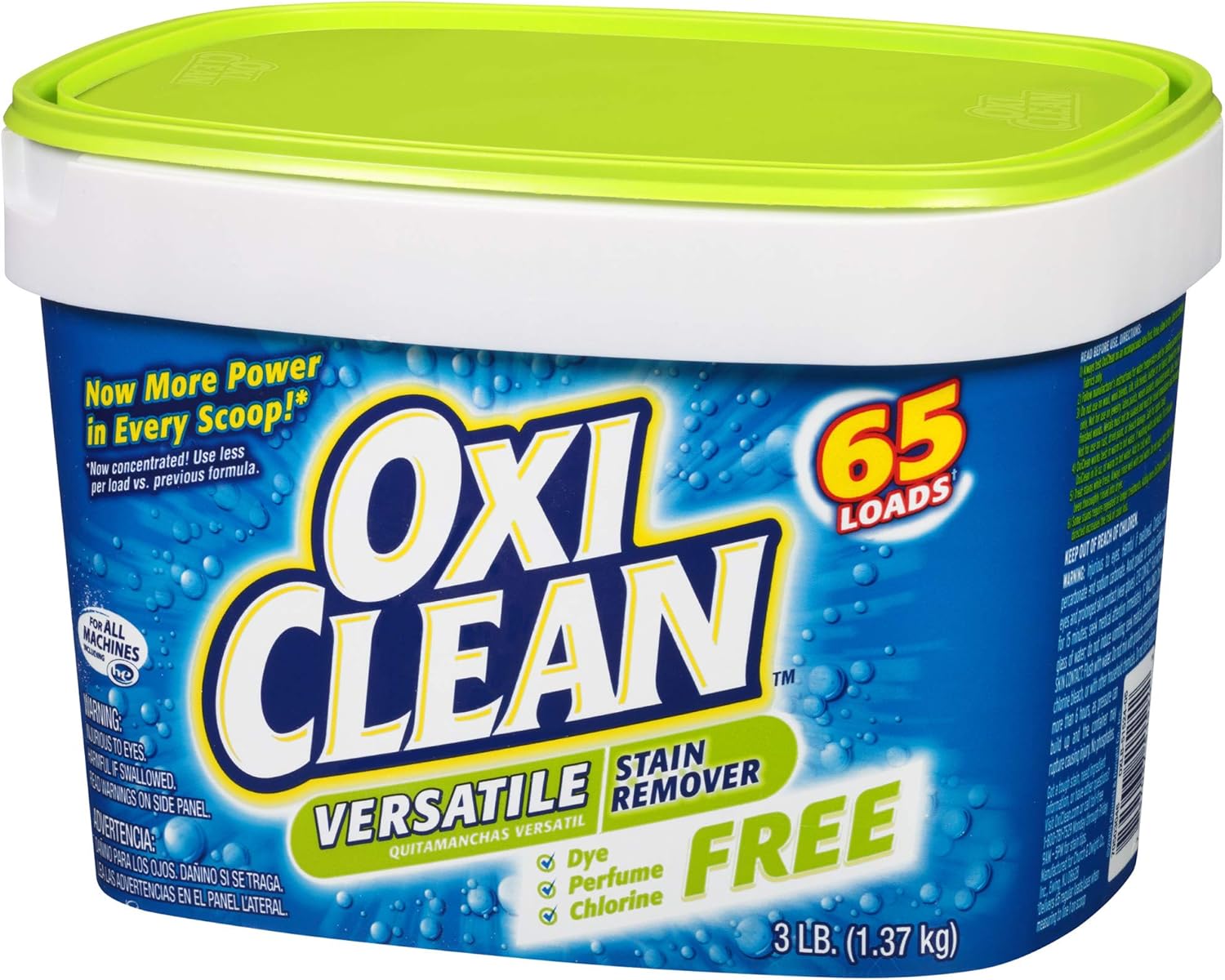 OxiClean Free Versatile Stain Remover Powder, 3 lb
