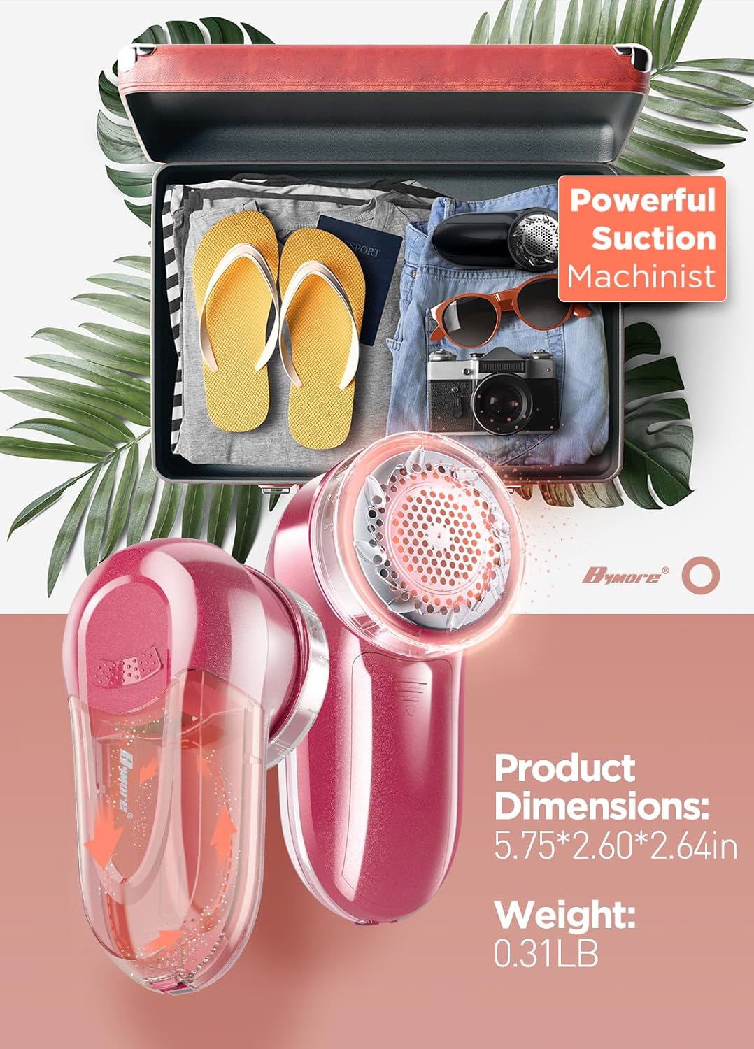 Bymore Fabric Shaver, Lint Remover, Lint Shaver Defuzzer Sweater Shaver for Clothes and Furniture AC Adapter or Battery Operated Pill Fuzz Remover