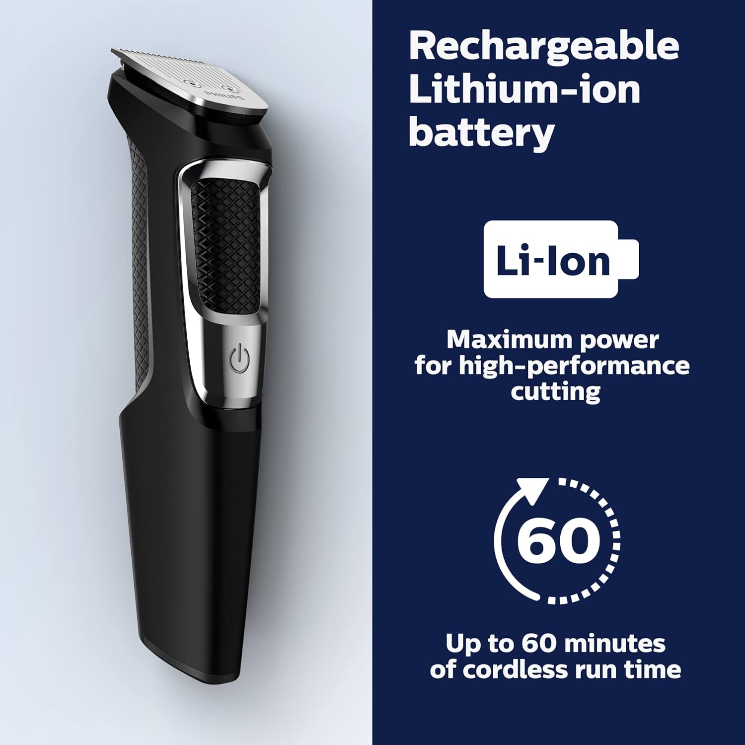 Norelco Philips Multi Groomer All-in-One Trimmer Series 3000-13 Piece Mens Grooming Kit for Beard, Face, Nose, Ear Hair Trimmer and Hair Clipper - NO Blade Oil Needed, MG3740/40