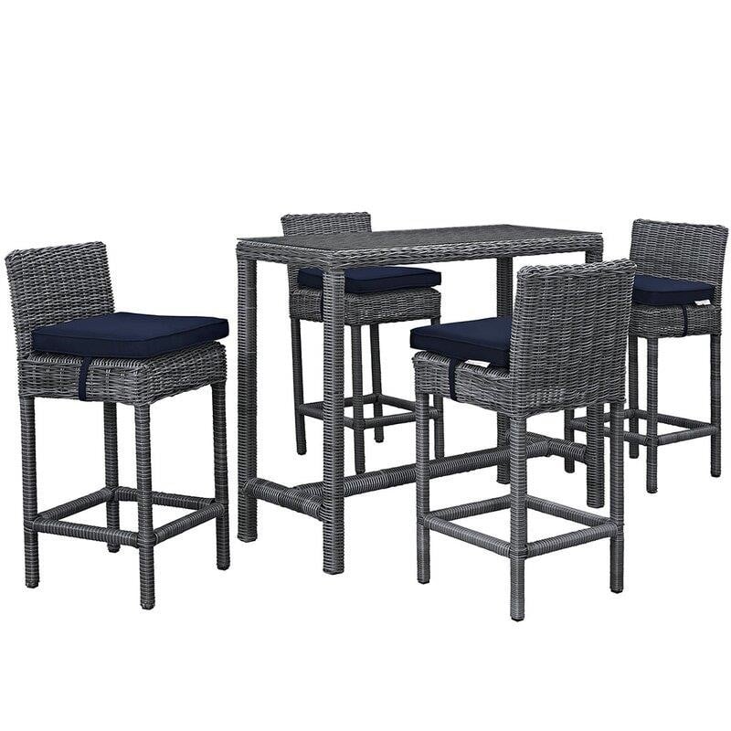 Keiran Rectangular 4 - Person 52'' Long Bar Height Dining Set with Cushions