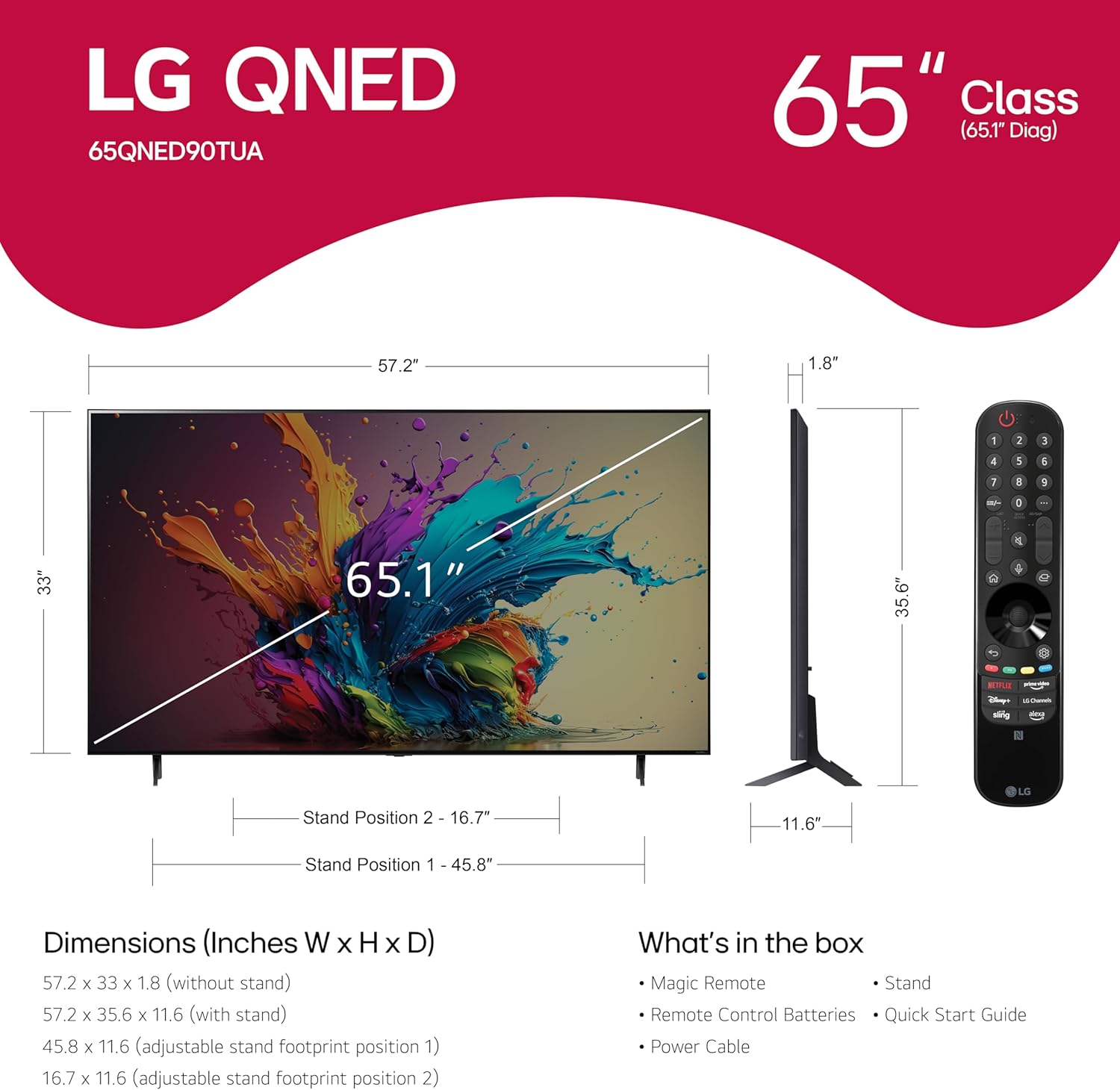 LG 86-Inch Class QNED90T Series Mini LED Smart TV 4K Processor Flat Screen with Magic Remote AI-Powered with Alexa Built-in (86QNED90TUA, 2024)