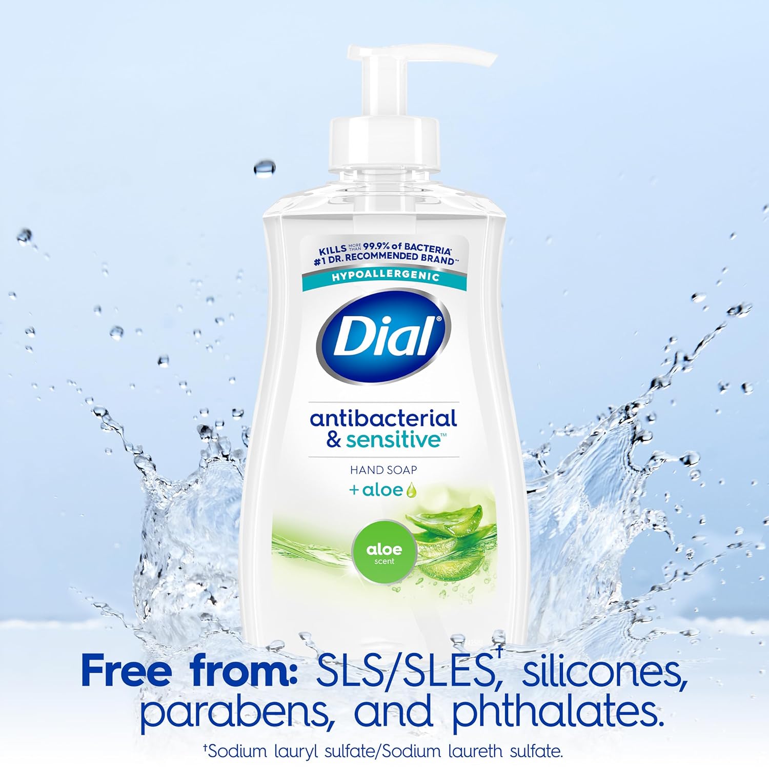 Dial Antibacterial Liquid Hand Soap, Spring Water, 11 fl oz (Pack of 4)
