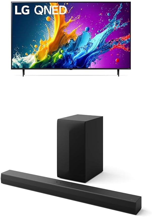 LG 86-Inch Class QNED80T Series LED Smart TV 4K Processor Flat Screen with Magic Remote AI-Powered with Alexa Built-in (86QNED80TUC, 2024)
