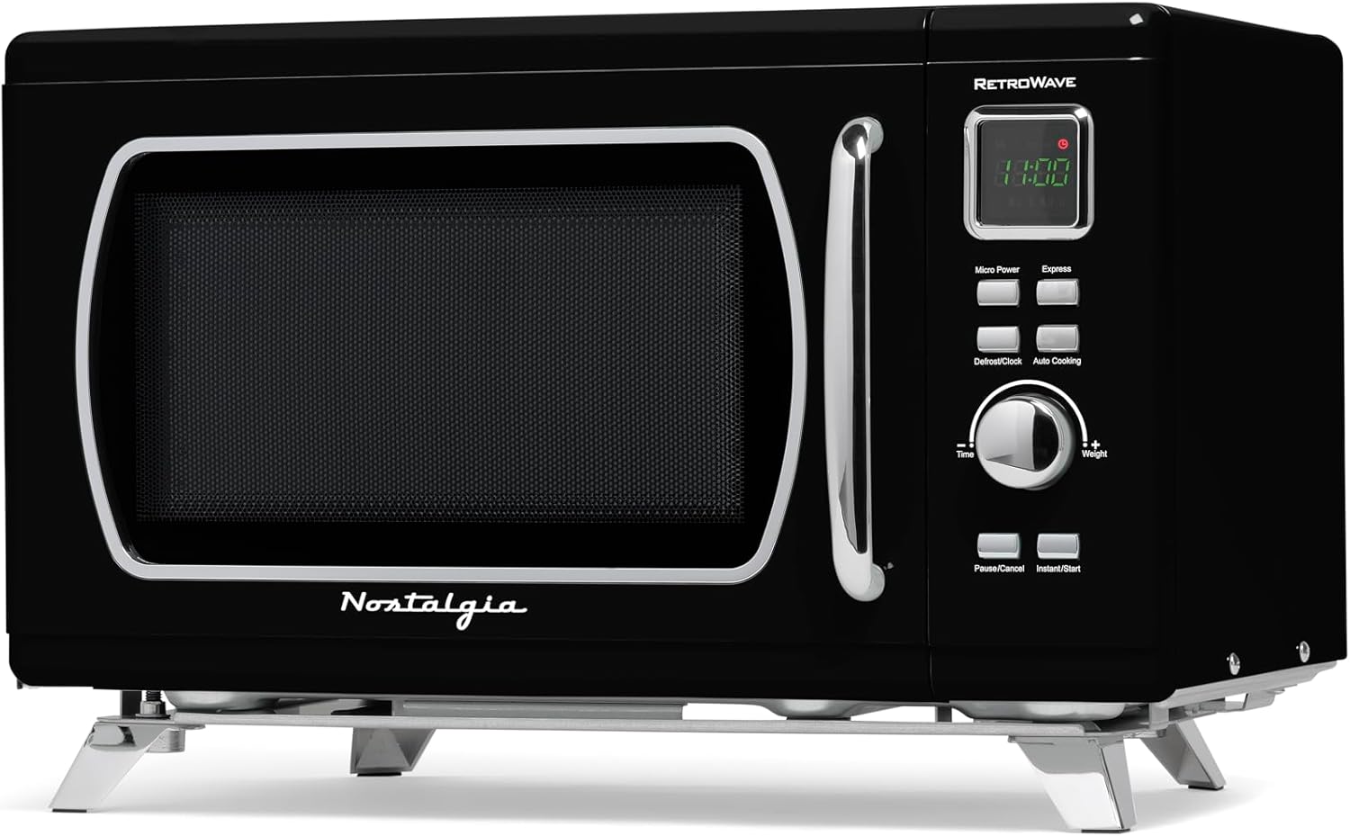 Nostalgia Retro Compact Countertop Microwave Oven - 0.7 Cu. Ft. - 700-Watts with LED Digital Display - Child Lock - Easy Clean Interior - Aqua