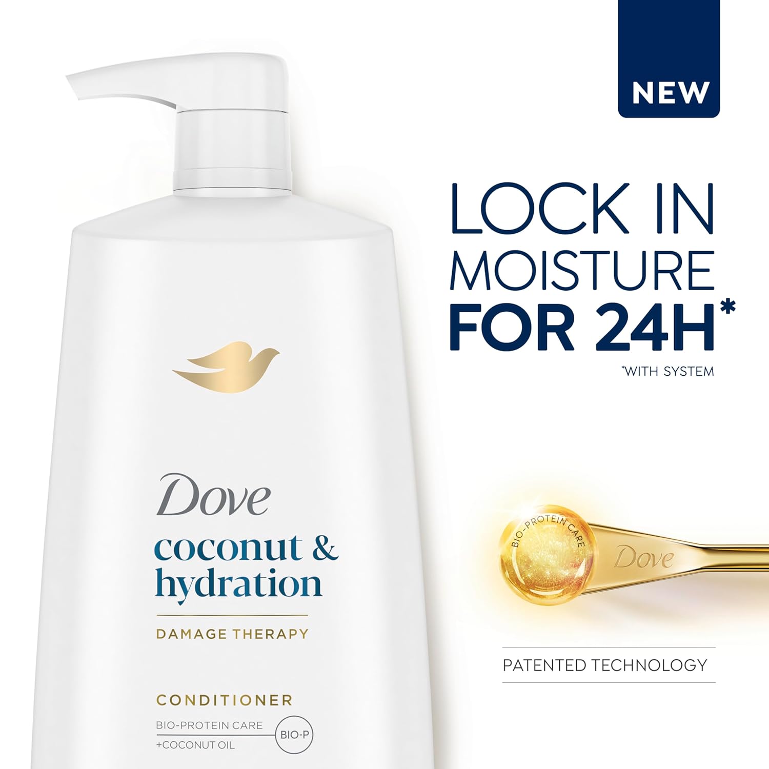 Dove Ultra Care Coconut & Hydration Conditioner for Dry Hair with Jojoba and Sweet Almond Oils, 25.4 oz