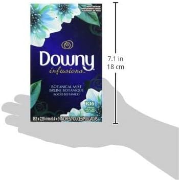 Downy Infusions Mega Dryer Sheets, Laundry Fabric Softener, CALM, Lavender and Vanilla Bean, 180 Count (3 box of 60 sheets)