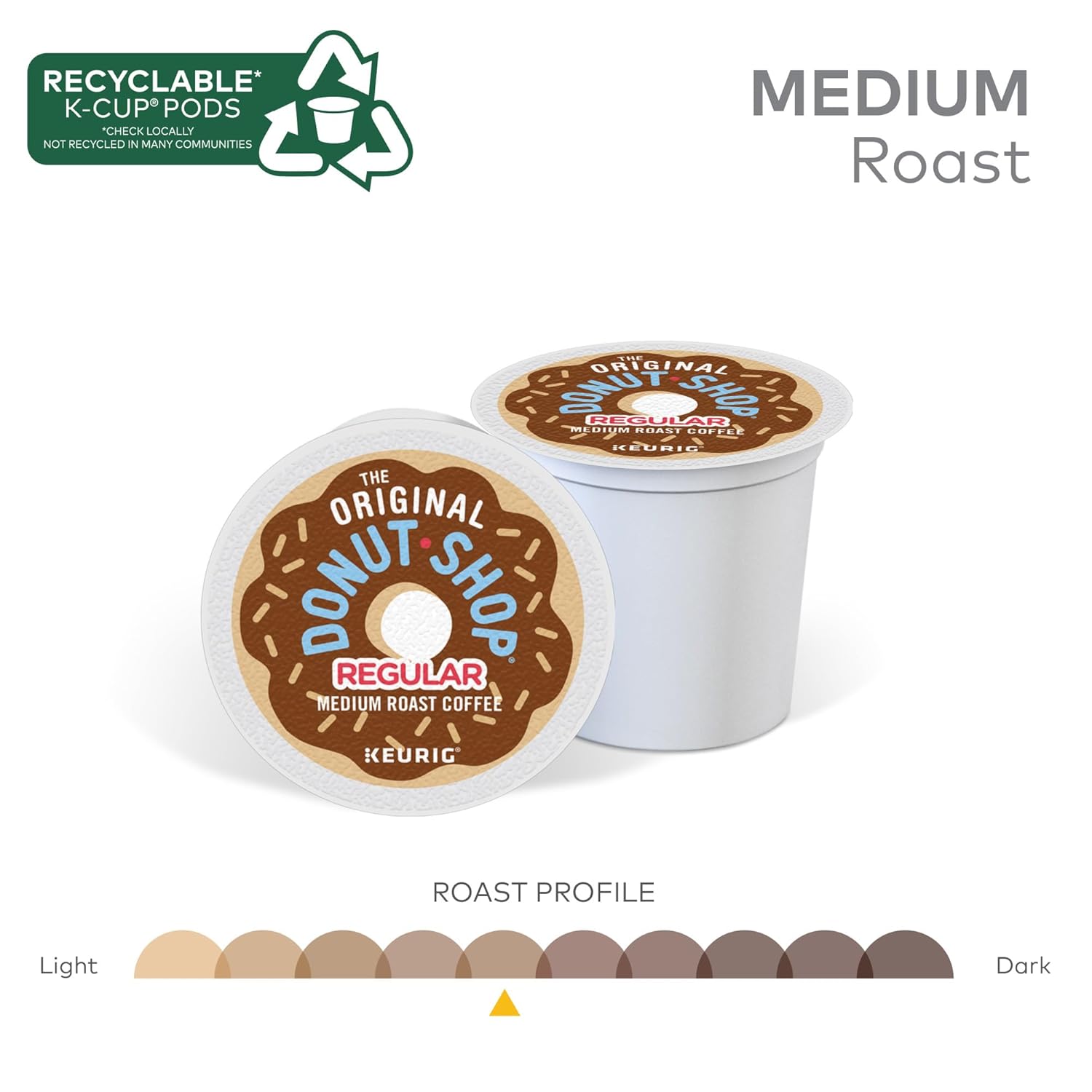 The Original Donut Shop Regular Keurig Single-Serve K-Cup Pods, Medium Roast Coffee, 96 Count