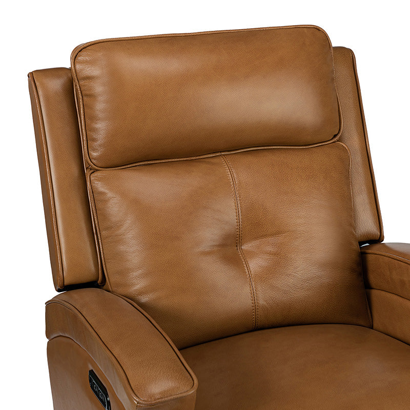 Stefan Genuine Leather Power Recliner with Nailhead Trim