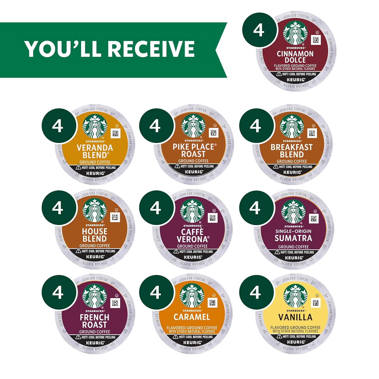 Starbucks K-Cup Coffee Pods, Medium Roast Coffee, Pike Place Roast for Keurig Brewers, 100% Arabica, 4 boxes (96 pods total)