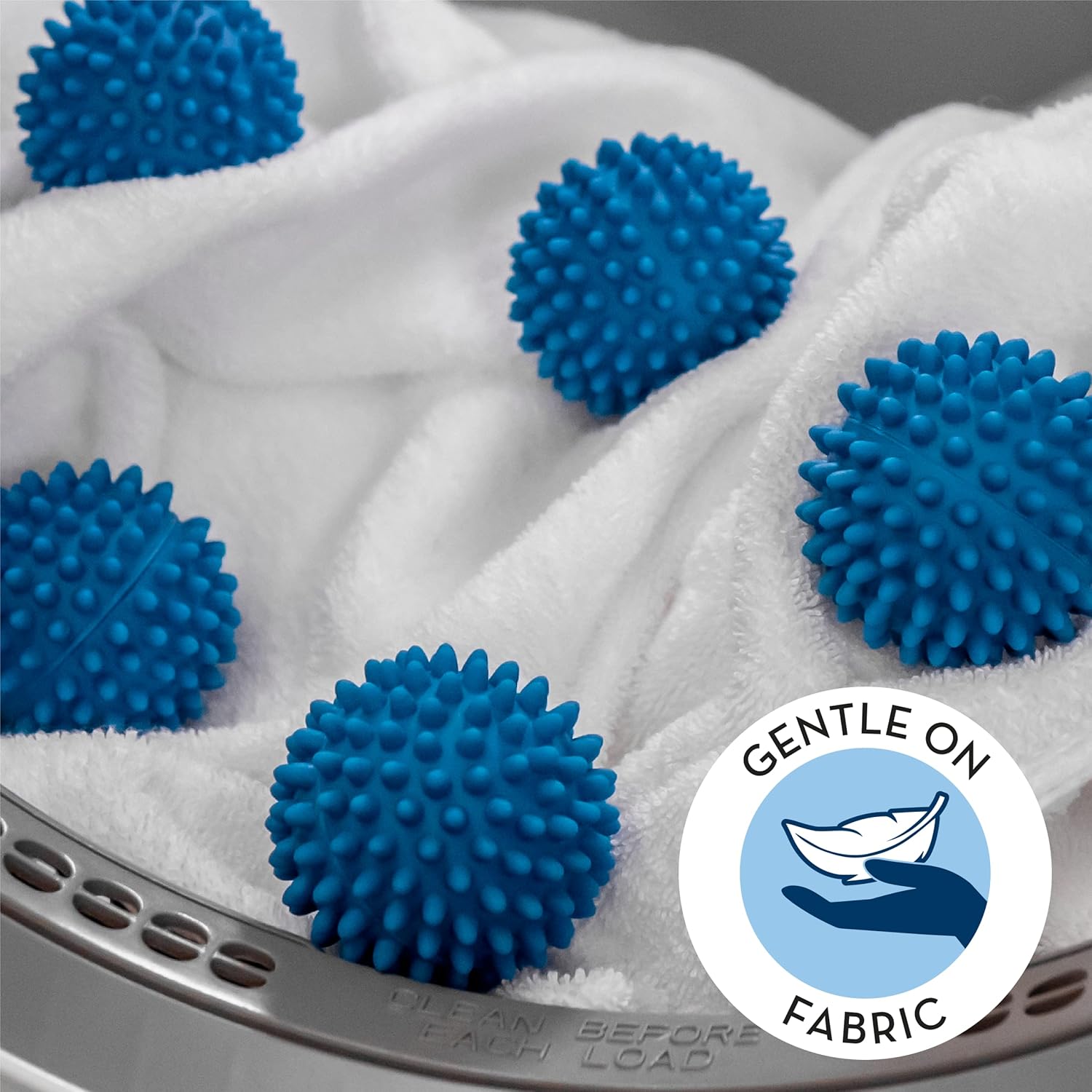 S&T INC. Reusable Dryer Balls, Fabric Softener for Laundry, Blue, 2.5 in, 6 Pack