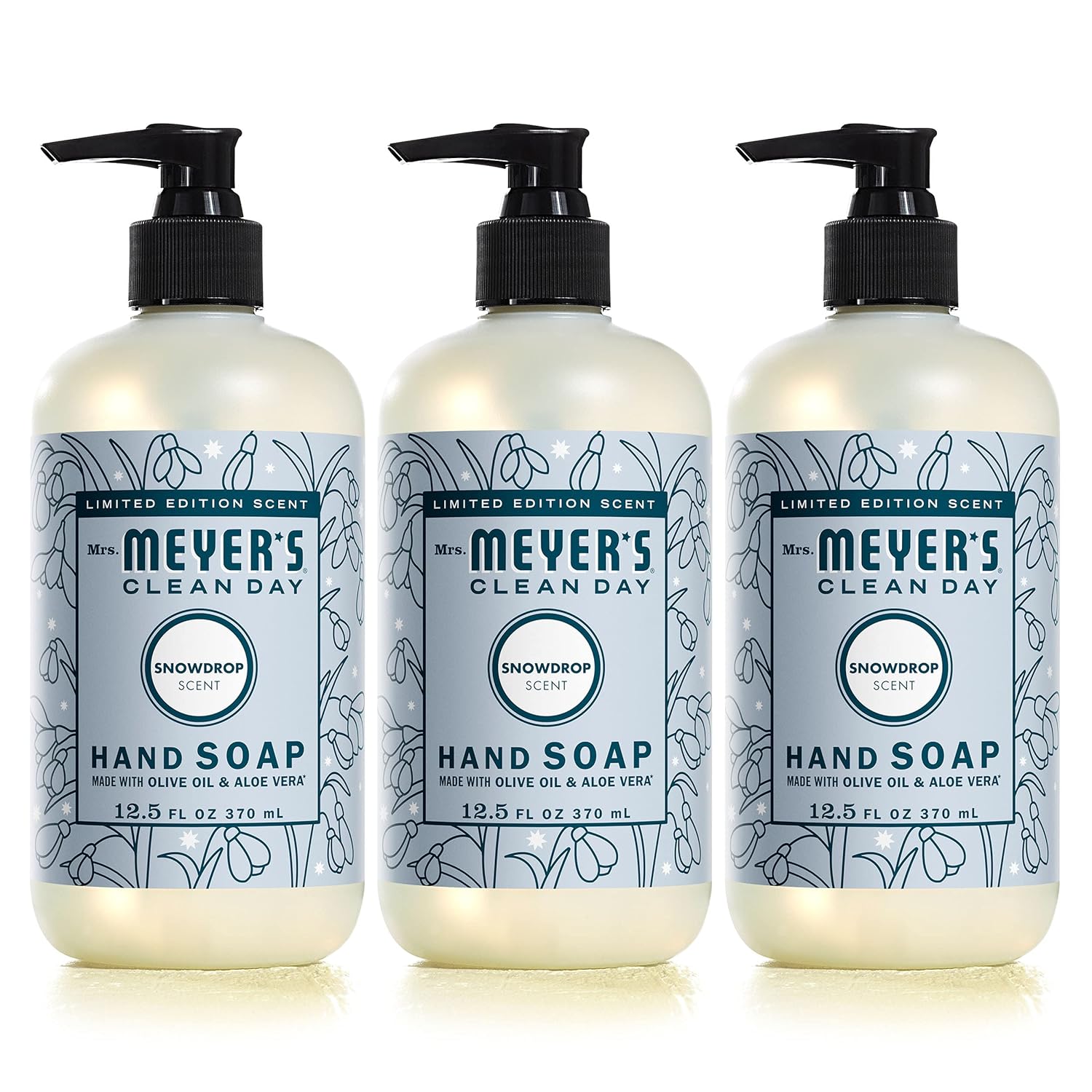 MRS. MEYER'S CLEAN DAY Hand Soap, Made with Essential Oils, Biodegradable Formula, Honeysuckle, 12.5 fl. oz - Pack of 3