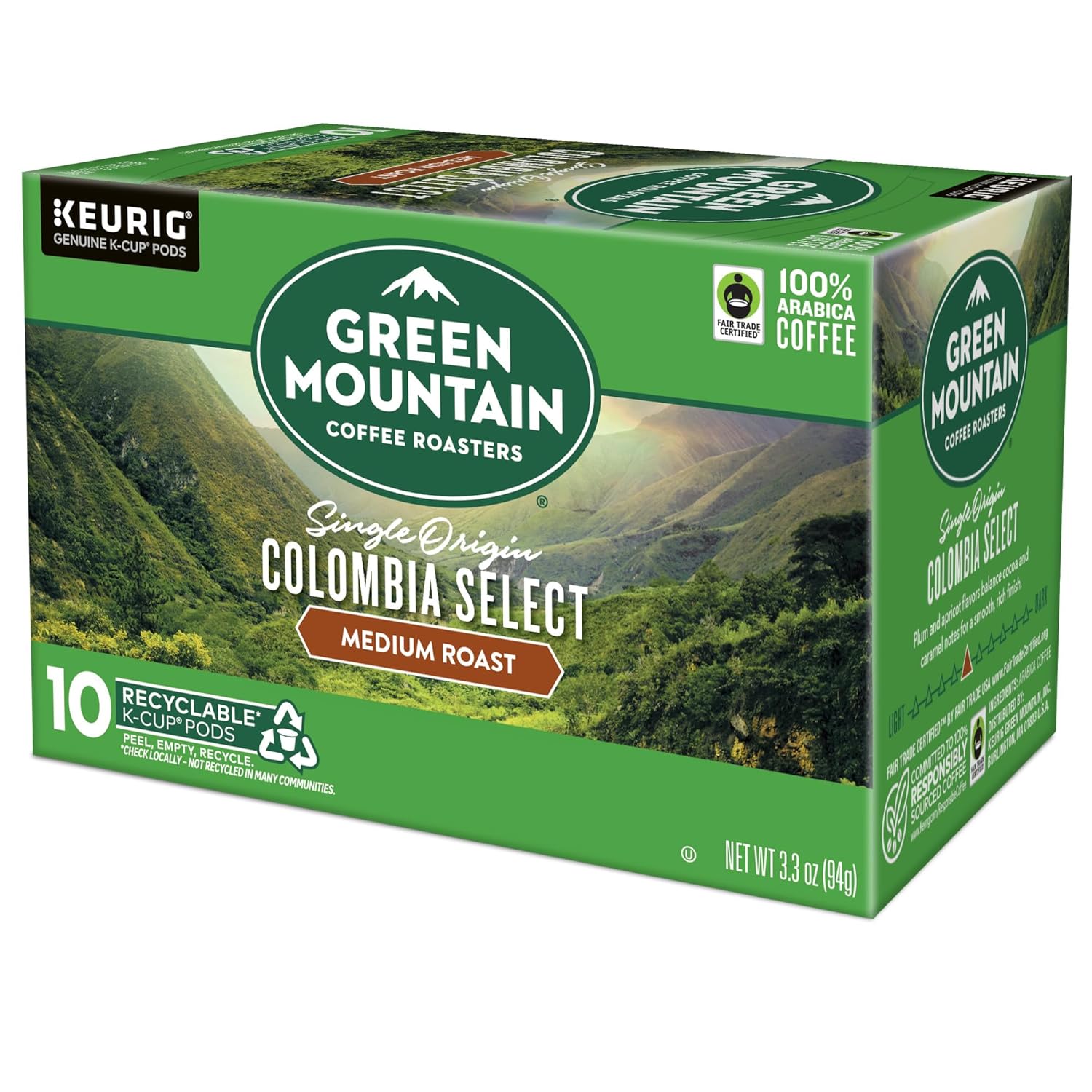 Green Mountain Coffee Roasters Half Caff Keurig Single-Serve K-Cup pods, Medium Roast Coffee, 72 Count (6 Packs of 12)