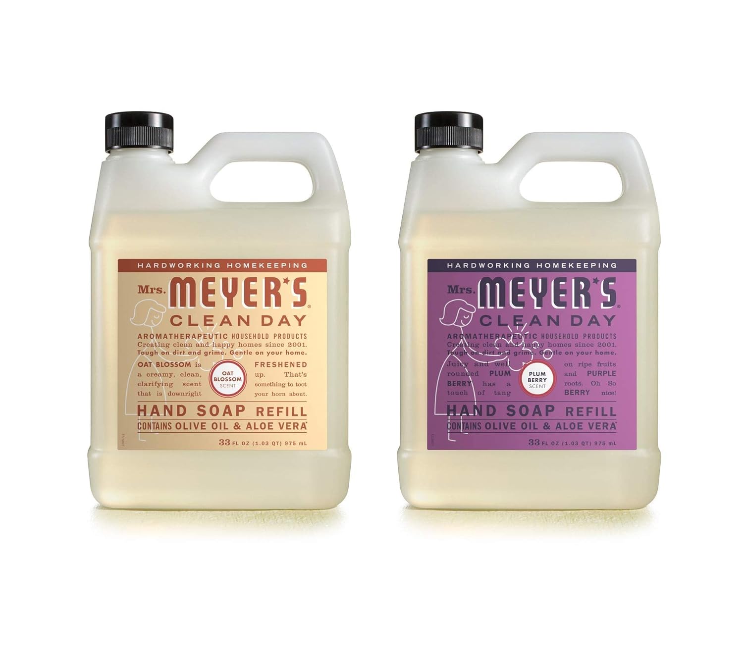 MRS. MEYER'S CLEAN DAY Liquid Hand Soap Refill, Cruelty Free and Biodegradable Formula, Lemon Verbena Scent, 33 oz