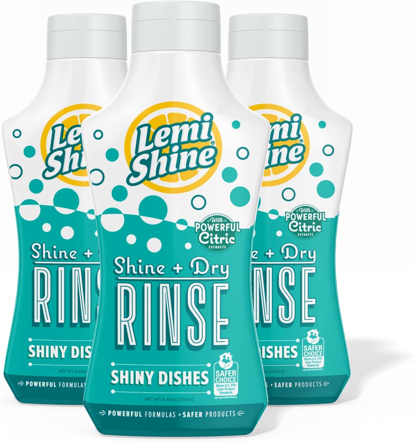 Lemi Shine - Shine + Dry Natural Dishwasher Rinse Aid, Hard Water Stain Remover (1 Pack - 25.35 oz)