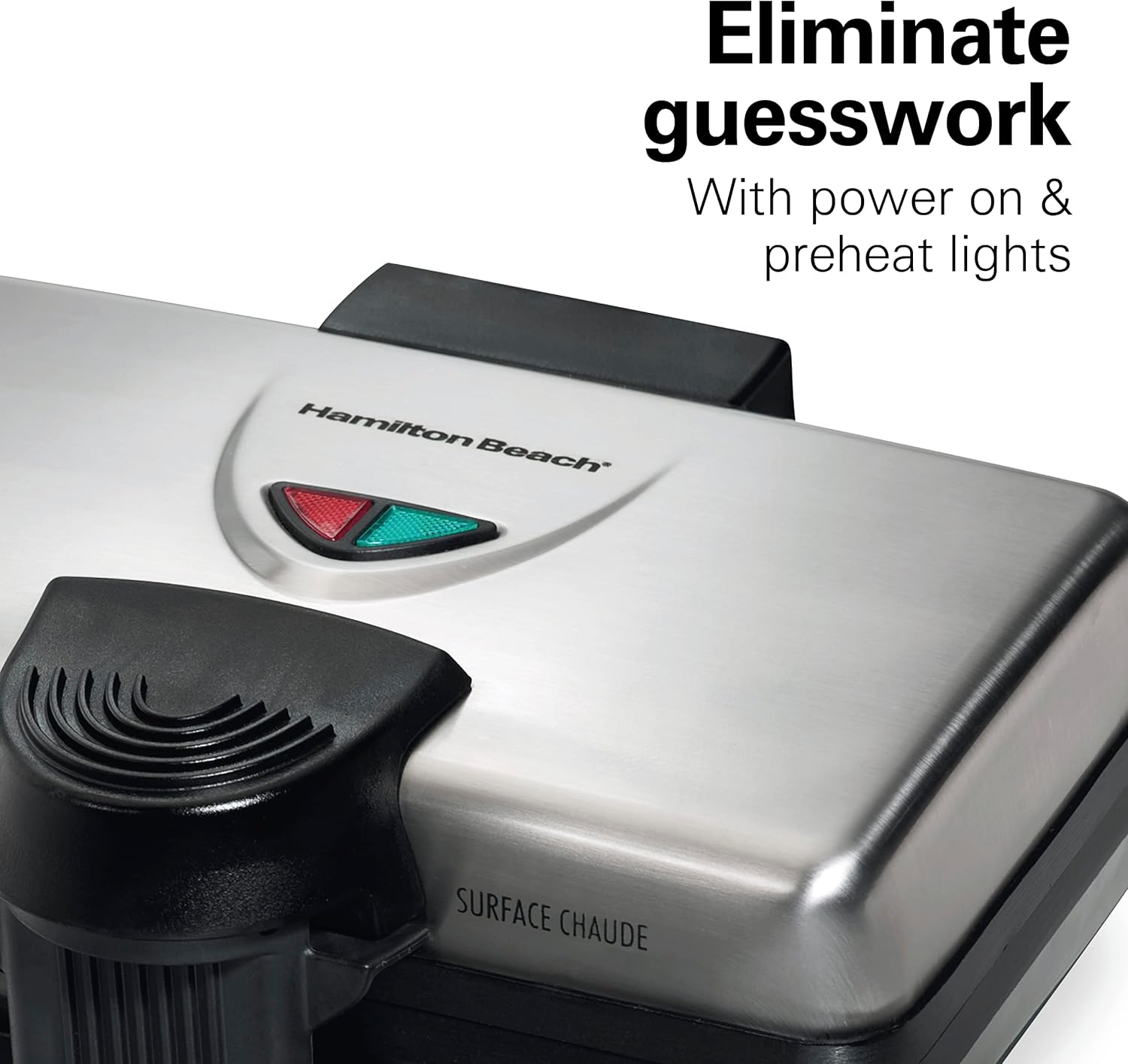 Hamilton Beach Belgian Mini Waffle Maker with Shade Control, Makes 2 at Once, Create Personalized Keto Chaffles and Hash Browns, Non-Stick Plates, Compact Design, Stainless Steel