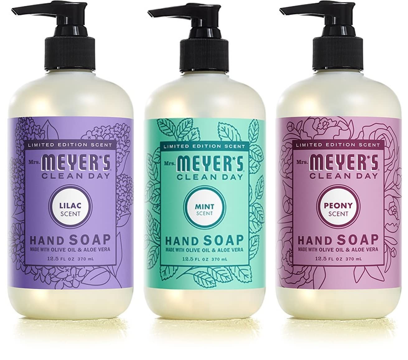 MRS. MEYER'S CLEAN DAY Hand Soap, Made with Essential Oils, Biodegradable Formula, Honeysuckle, 12.5 fl. oz - Pack of 3